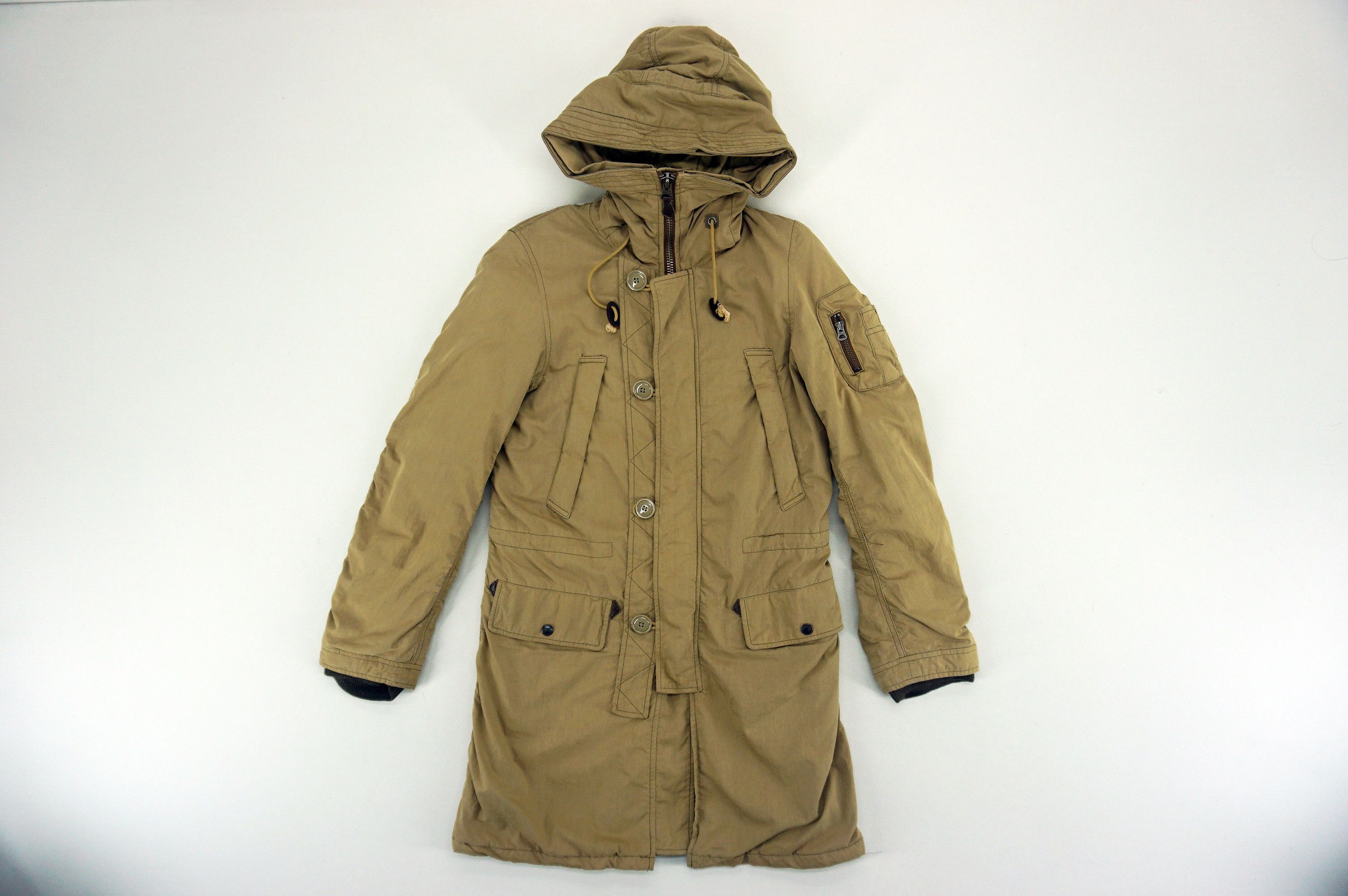 Japanese Brand John Bull Tactical Field Jacket Distressed Army Hooded Coat Size S / US 4 / IT 40 - 1 Thumbnail