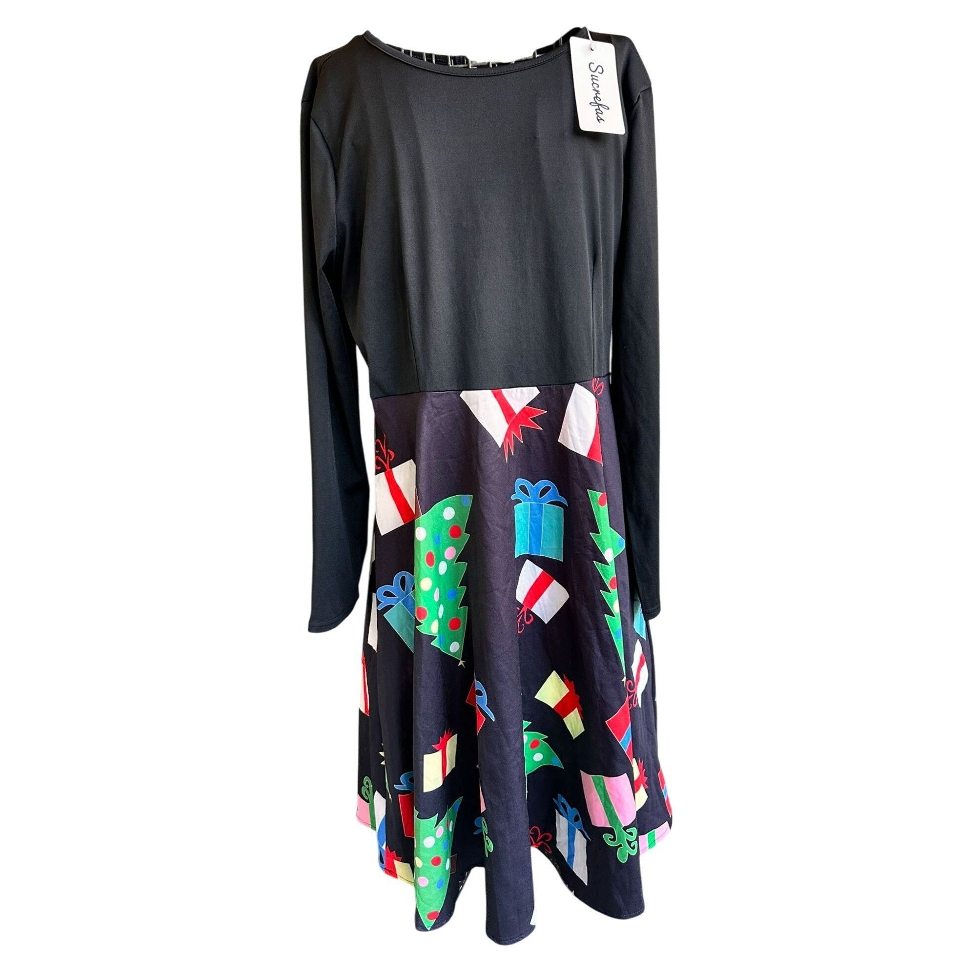 Other NWT Sucrefas Christmas Dress XXL Black Holiday Christmas Tre Size XXL / US 16-18 / IT 52-54 - 2 Thumbnail