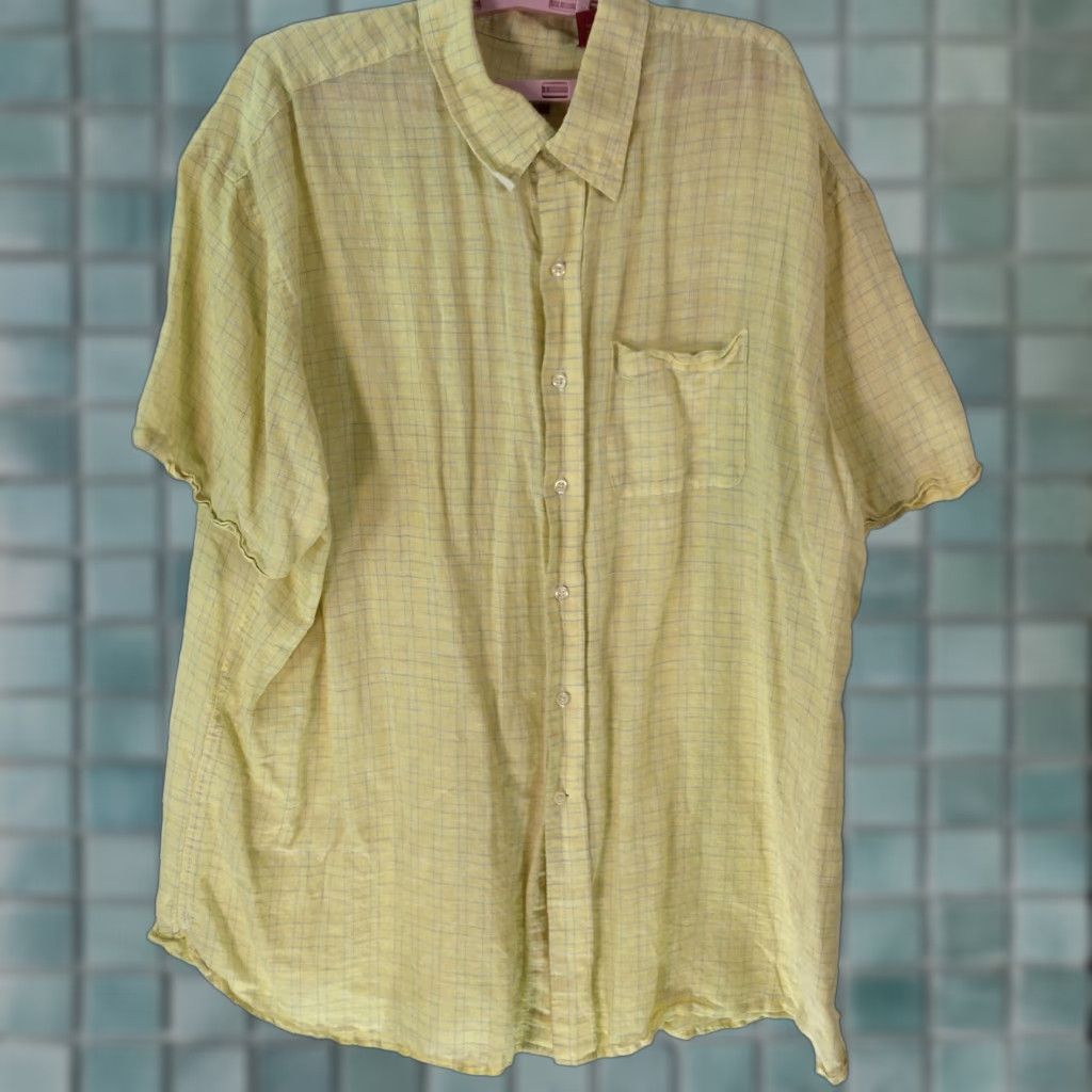 Izod Izod Luxury Sport Mens Short Sleeve Casual Yellow Button Down Shirt XXL Size US XXL / EU 58 / 5 - 1 Thumbnail