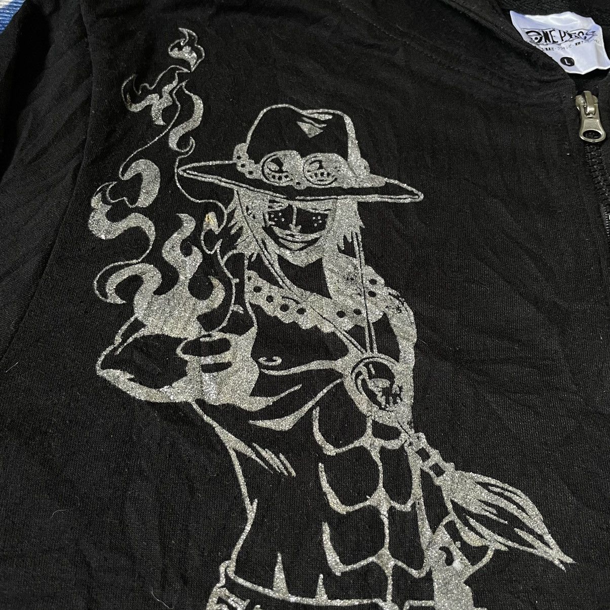 Anime 🔥RARE🔥 PORTGAS D ACE ONE PIECE ANIME MANGA BLACK HOODIE Size US L / EU 52-54 / 3 - 7 Thumbnail