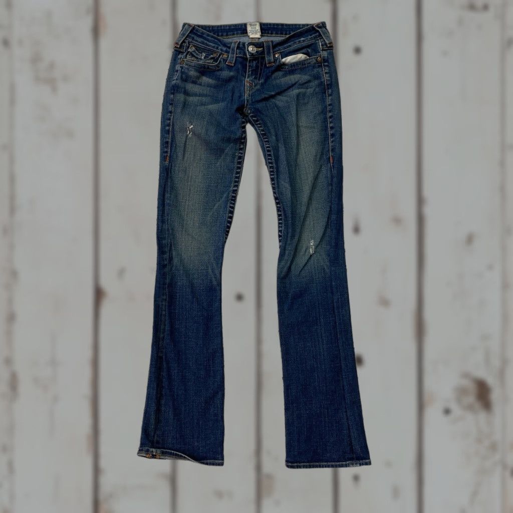 True Religion VINTAGE True Religion Billy Jeans Womens Size 29 Fits Y2K Dark Wash Blue Denim 90s Size 29" - 1 Thumbnail