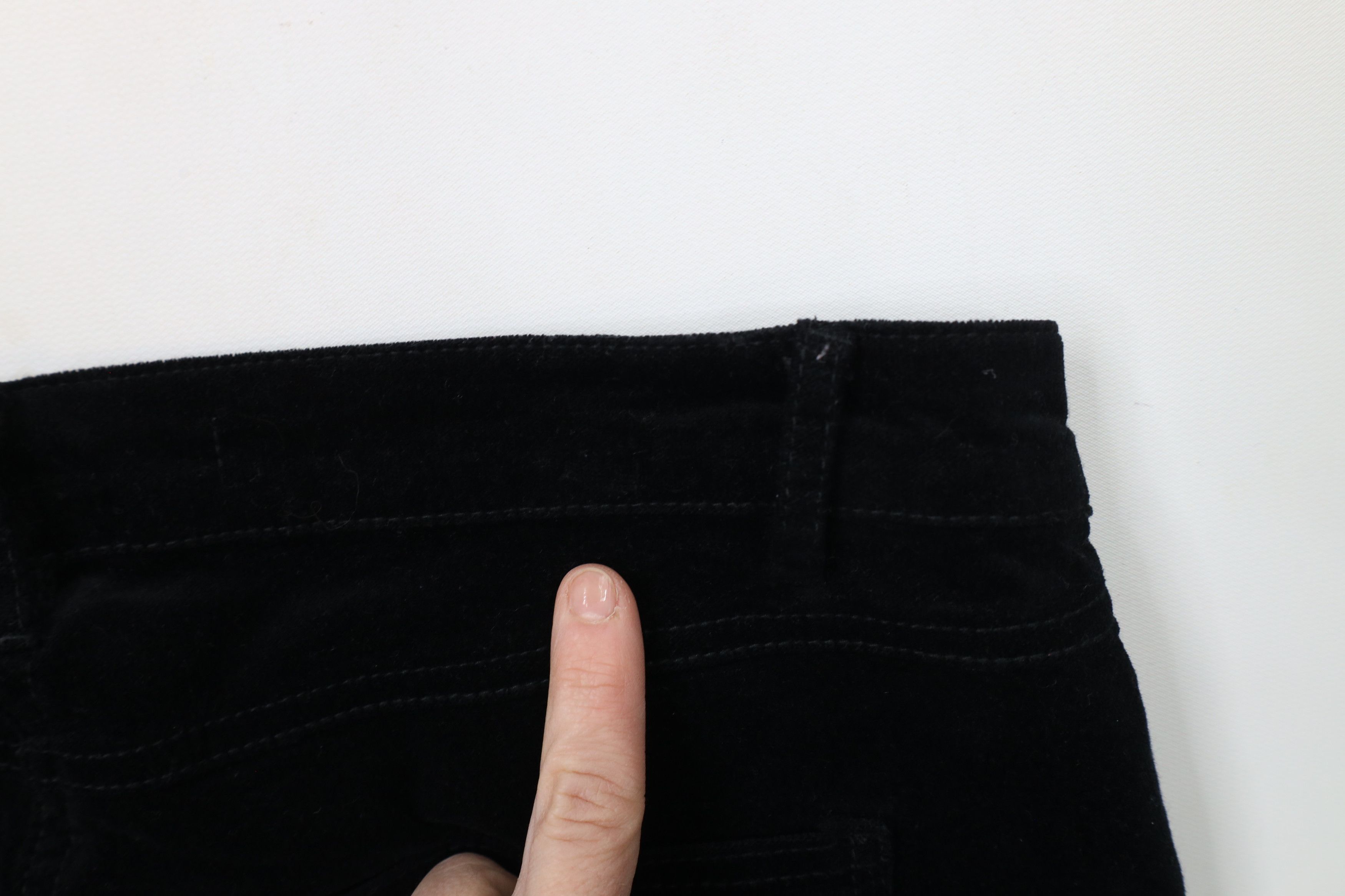 Vintage Vintage Y2K Boho Chic Velour Fringe Wide Leg Pants Black Size 28" / US 6 / IT 42 - 13 Thumbnail