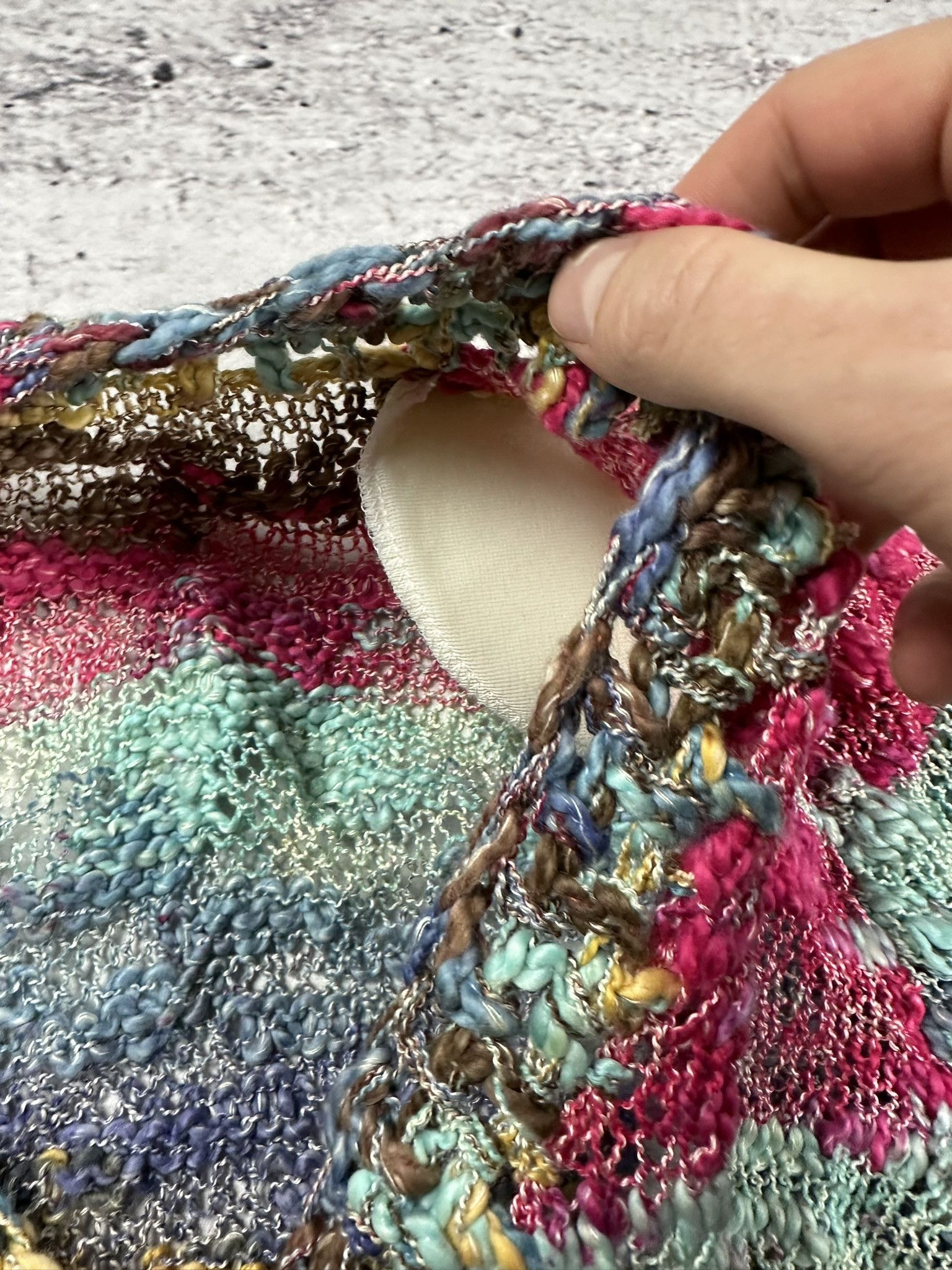 Handmade × Vintage Vintage handmade knitted cardigan abstract Size L / US 10 / IT 46 - 5 Thumbnail