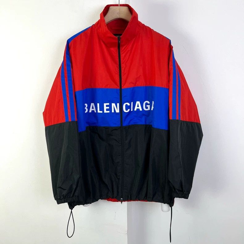 Balenciaga Balenciaga Black, red, and blue color block windbreaker Size US S / EU 44-46 / 1 - 1 Thumbnail