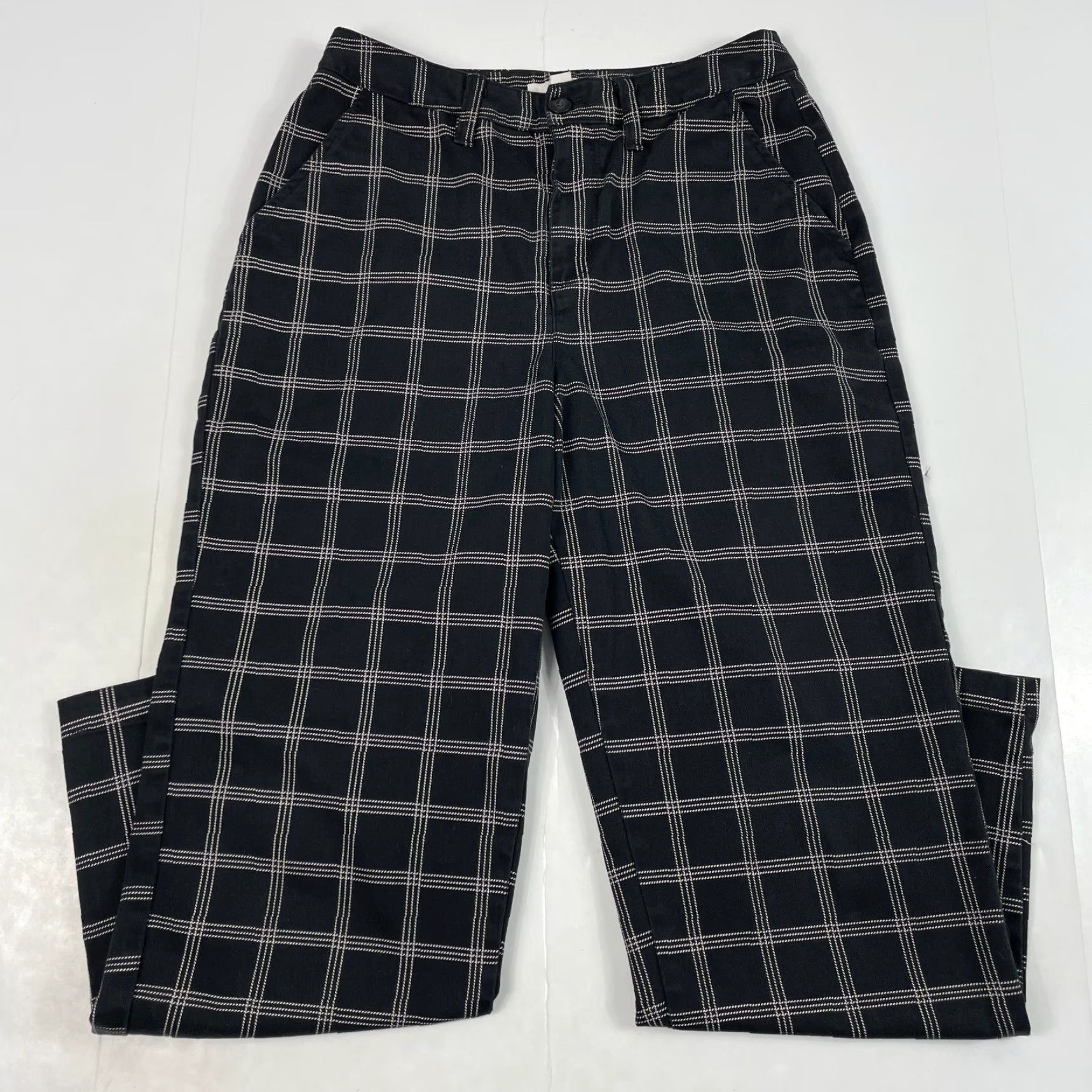 Vans VANS Pants Women 26 x 27 Black Breana Plaid Chino Straight Leg Skater Skateboard Size 26" / US 2 / IT 38 - 2 Thumbnail