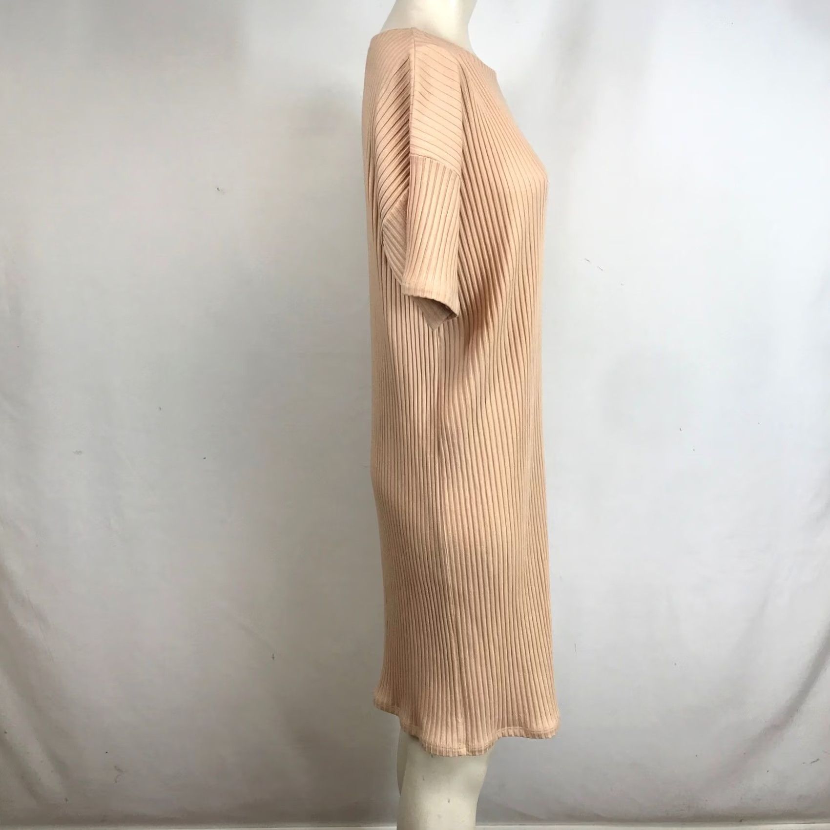 Eileen Fisher EILEEN FISHER Midi Dress Peach Size S Ribbed Knit Tencel Lyocell Spandex Women Size S / US 4 / IT 40 - 4 Thumbnail