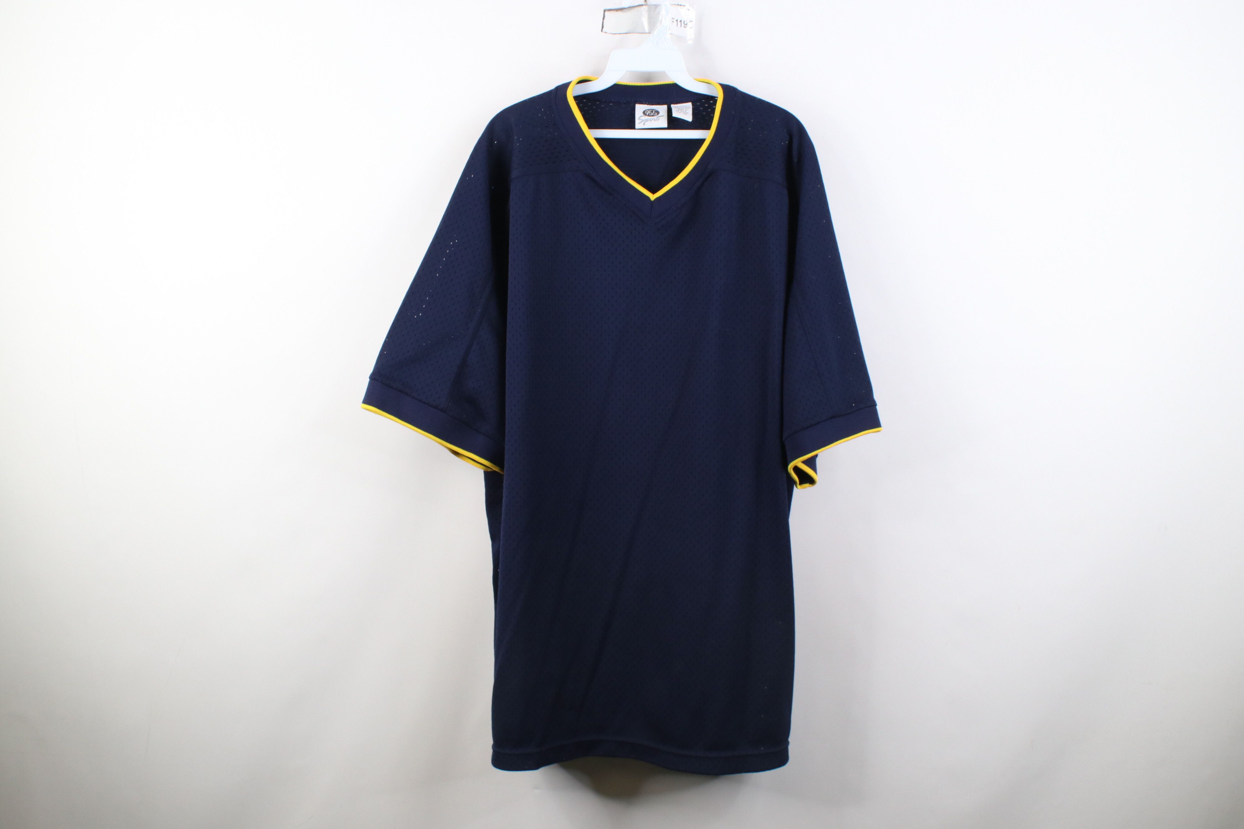 Vintage Vintage 90s Streetwear Mesh Ringer Football Jersey T-Shirt Size US XXL / EU 58 / 5 - 1 Thumbnail