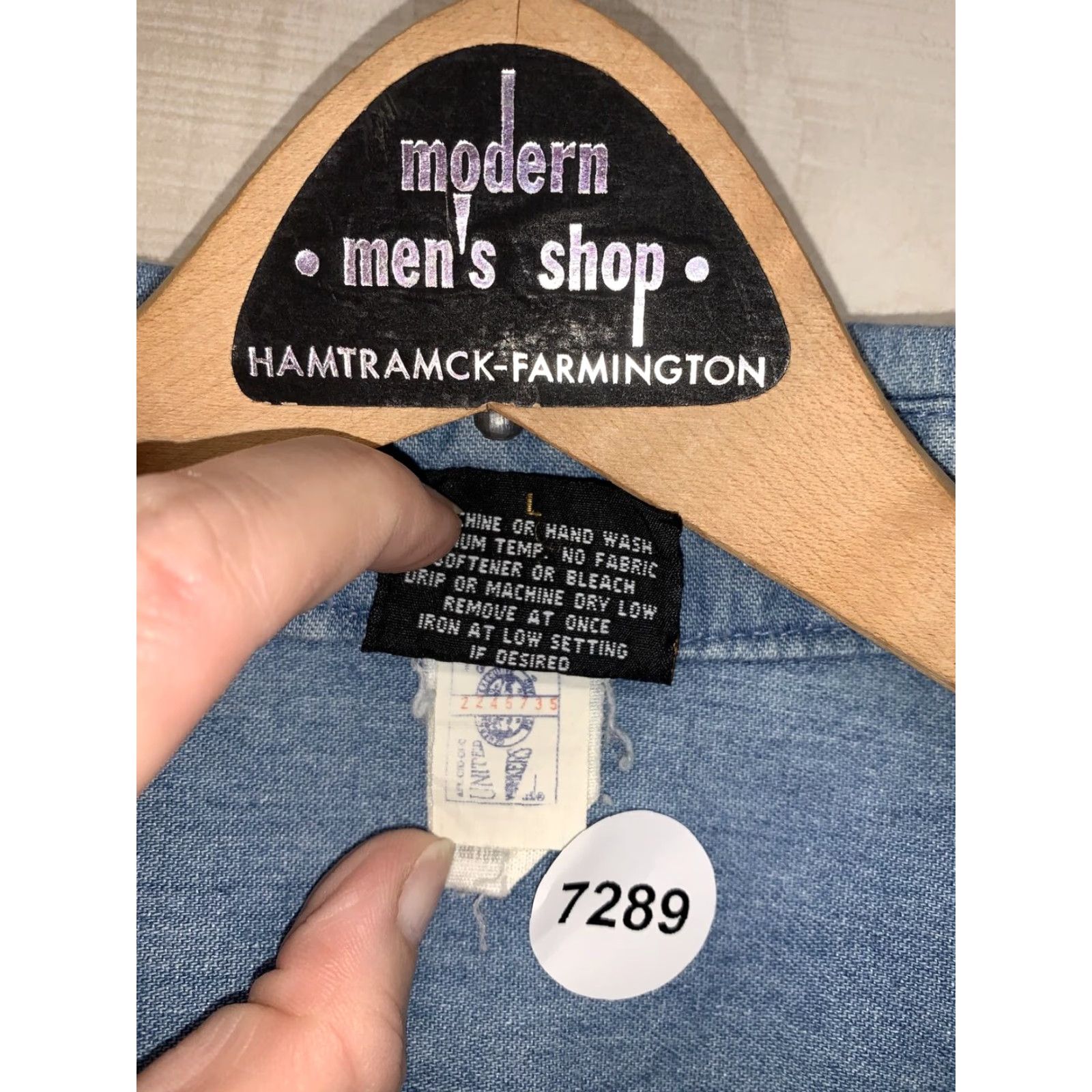 Denime Vintage Michigan Postal Workers Union Denim Button Up Mens L-7289 USA Size US L / EU 52-54 / 3 - 4 Thumbnail