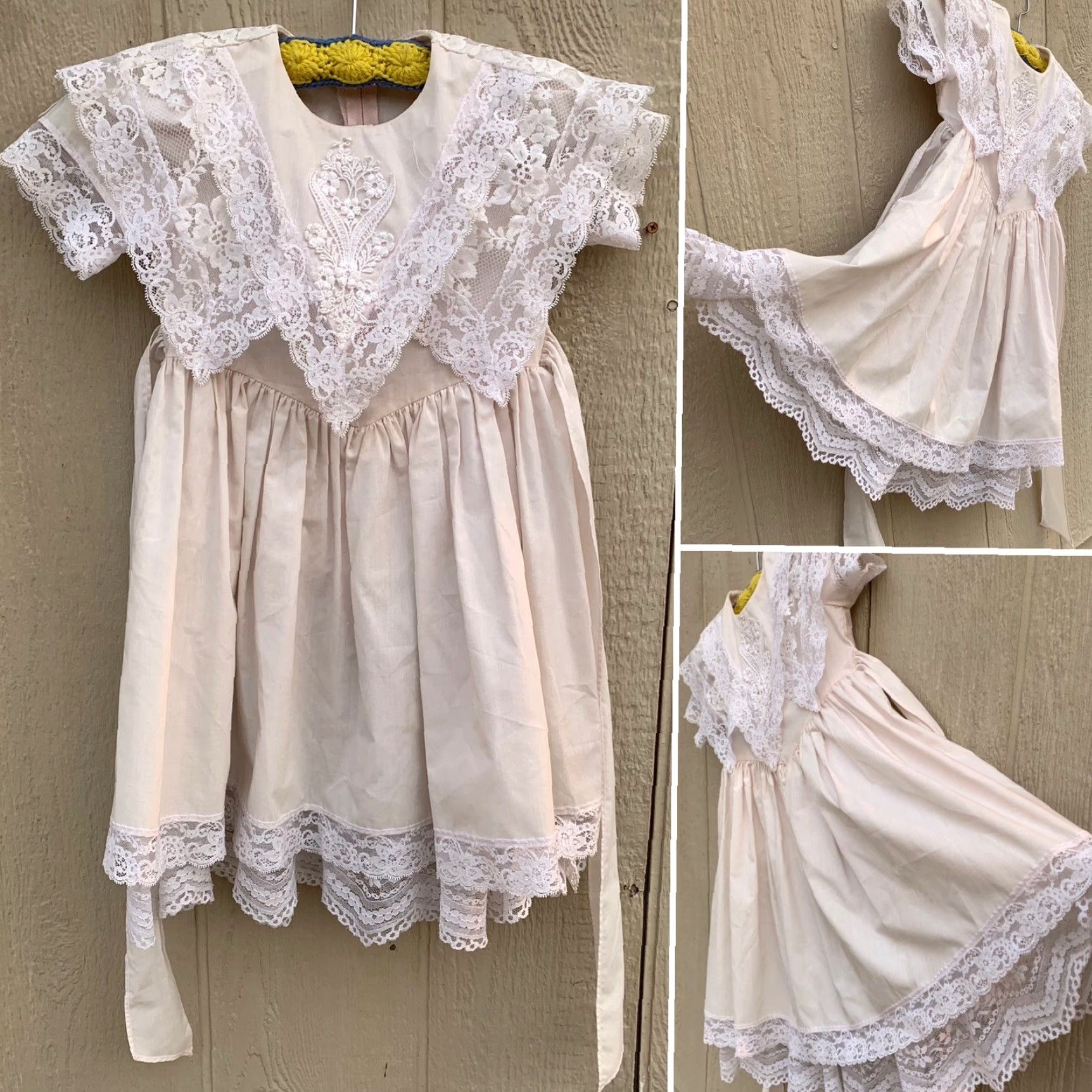 Jessica McClintock VINTAGE Jessica McClintock Girls dress Lace accents Cottagecore Made in USA 4 Pink 1980s Party Short Sleeve Cotton/Polyester/Nylon Girls Size ONE SIZE - 2 Thumbnail
