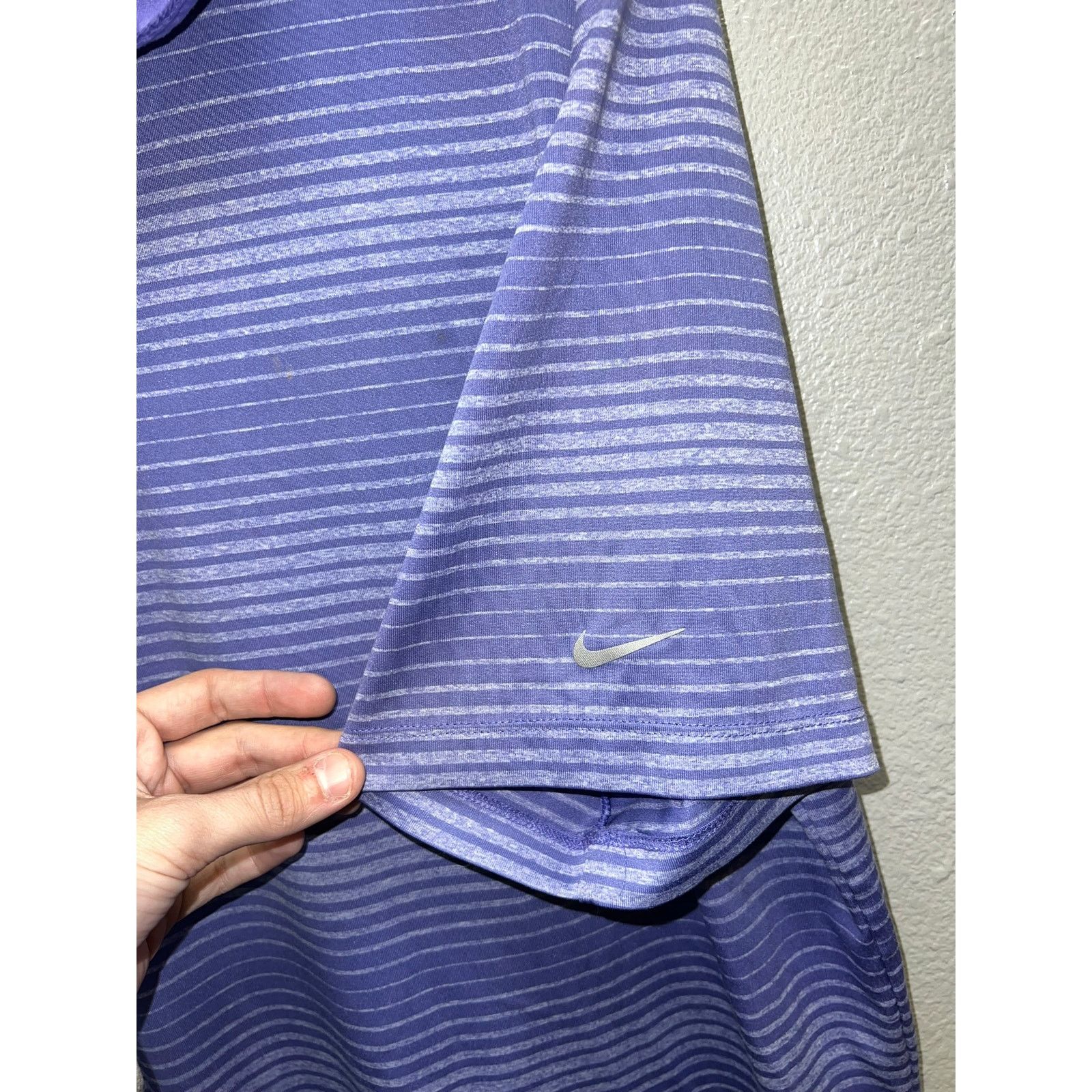 Nike Nike Golf Polo Shirt Purple Gray Striped Active Top Mens XL Size US XL / EU 56 / 4 - 3 Thumbnail