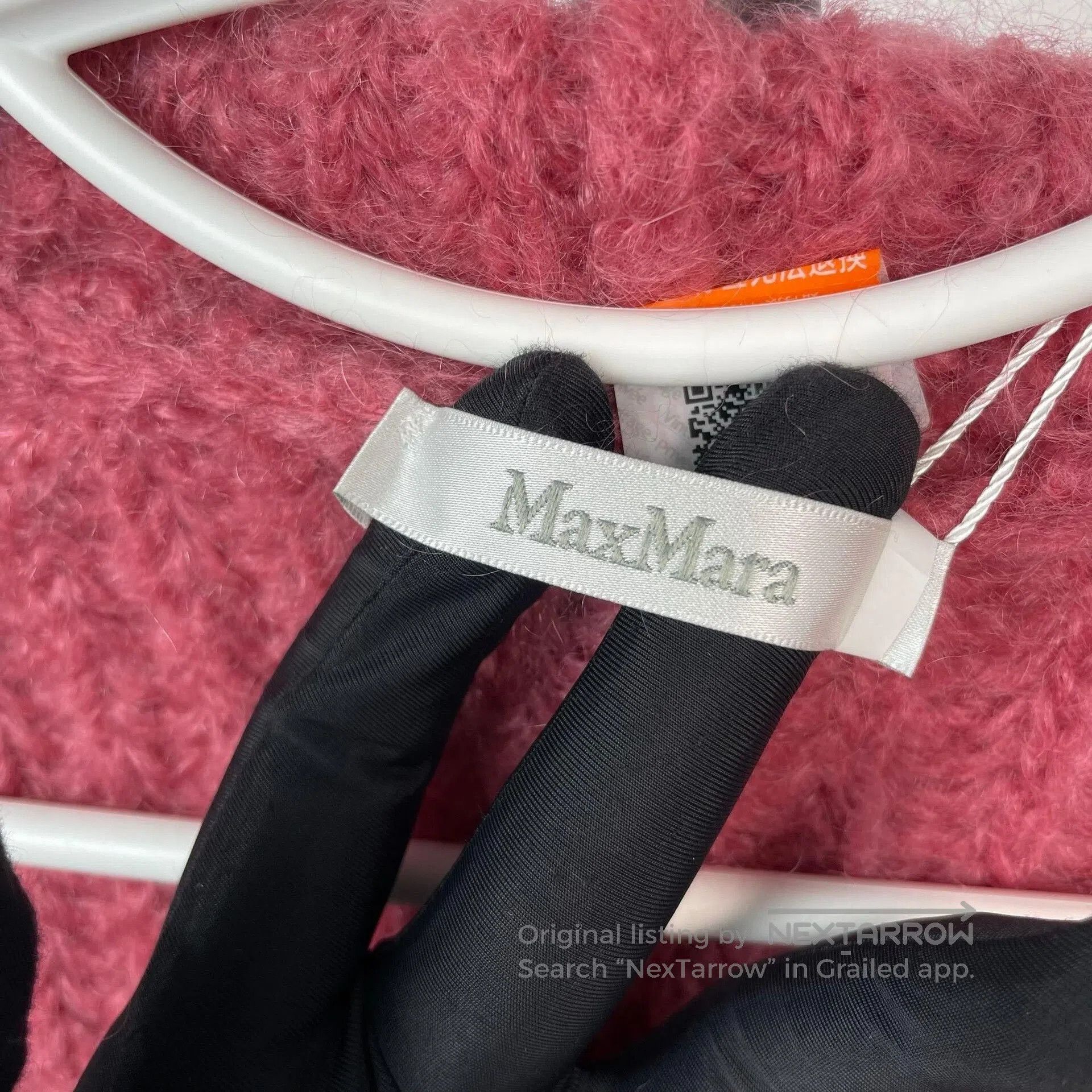 Max Mara MaxMara Pink Mohair Long Knit Coat. Size M / US 6-8 / IT 42-44 - 6 Thumbnail