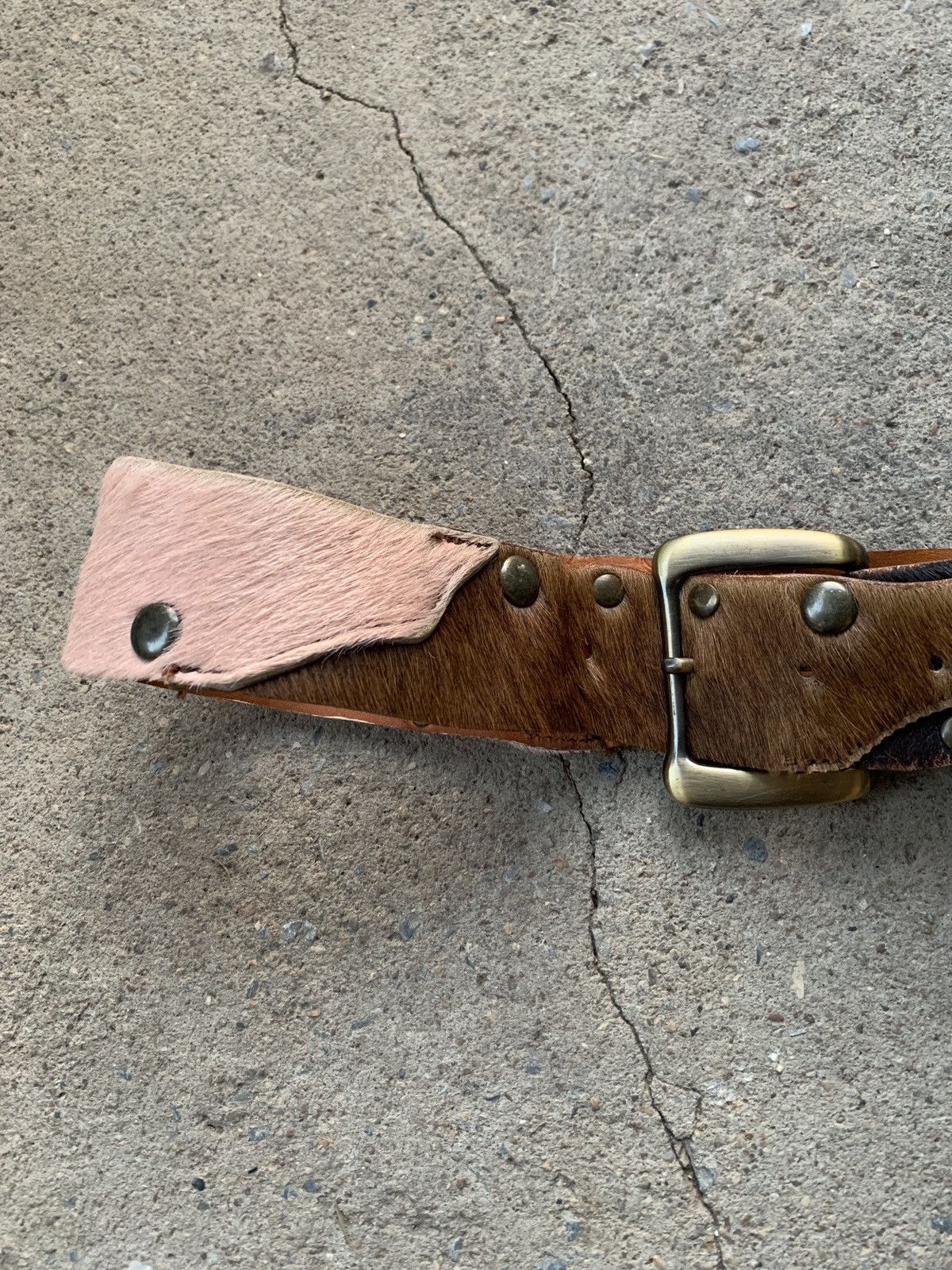 Vintage Archive* Vintage Jungle cat Studded Leather Belt Size 32 - 2 Thumbnail