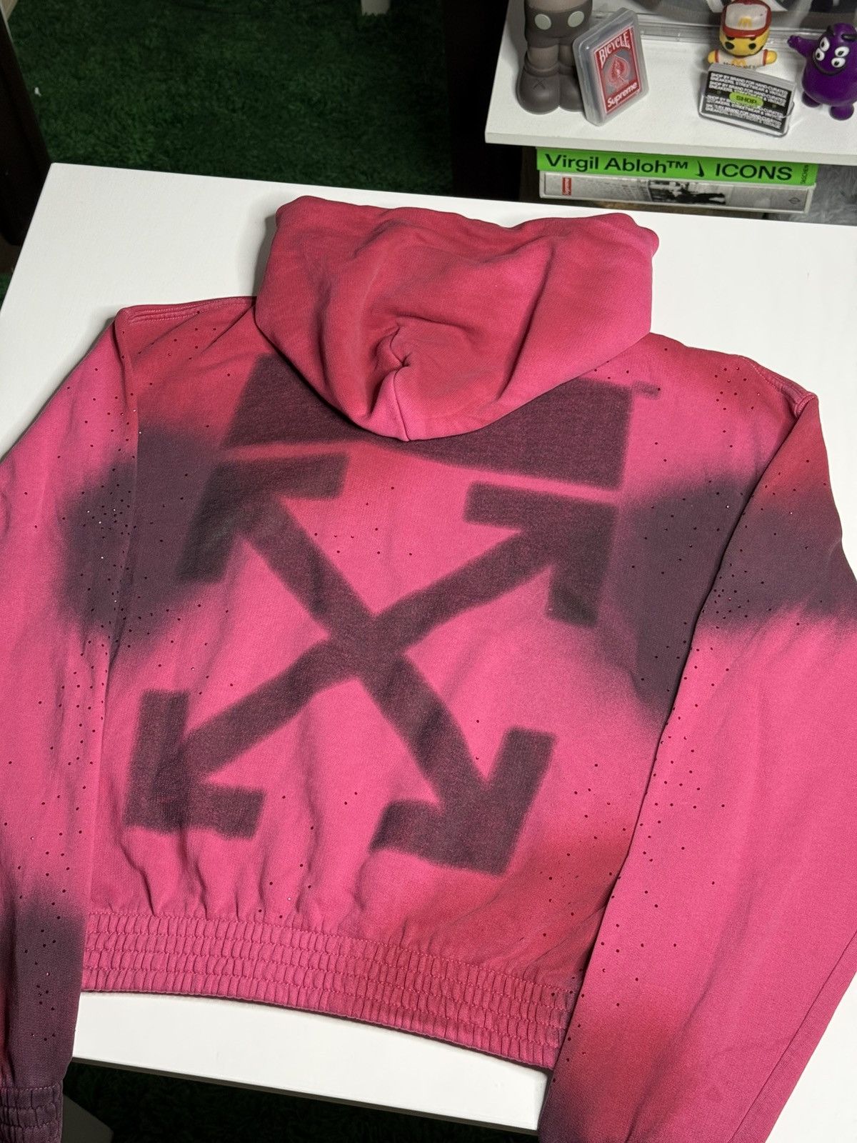 Off-White *RARE* Off-White Spray Hoodie “Fuchsia” [S] PREOWNED Size US S / EU 44-46 / 1 - 2 Thumbnail