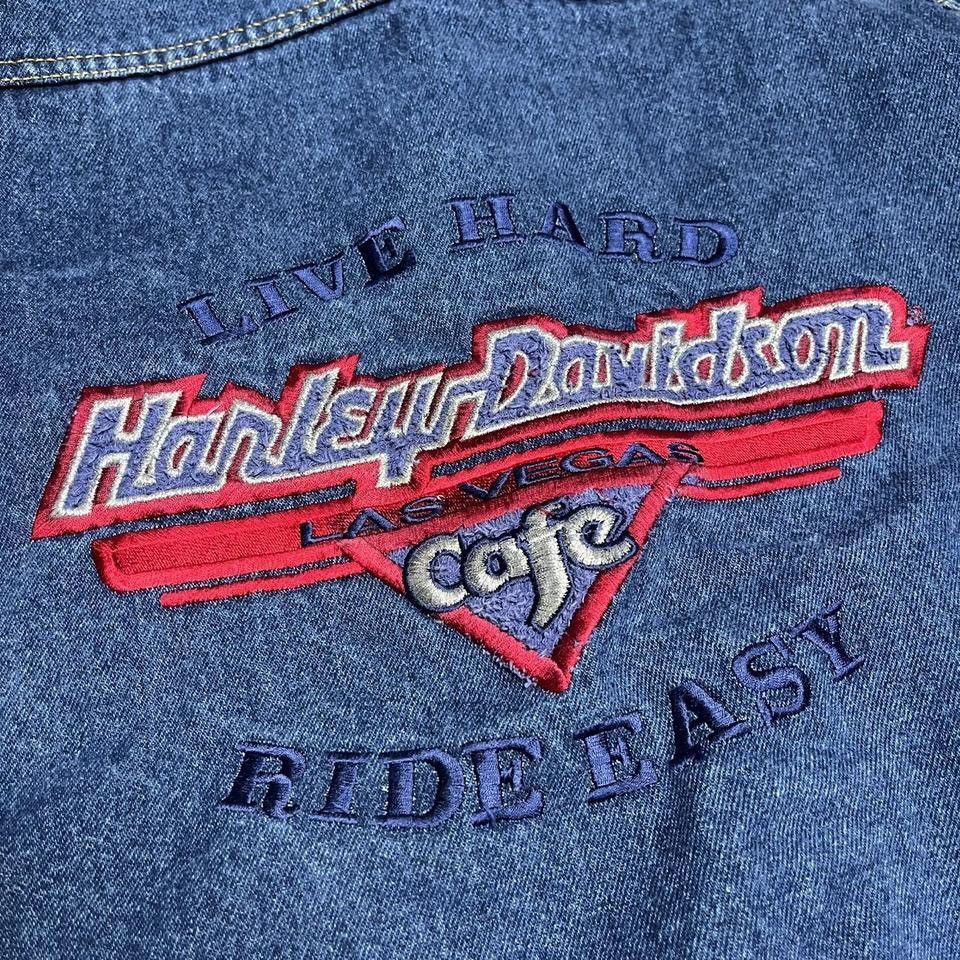Harley Davidson × Vintage 90s harley davidson denim jacket Size US XL / EU 56 / 4 - 4 Thumbnail