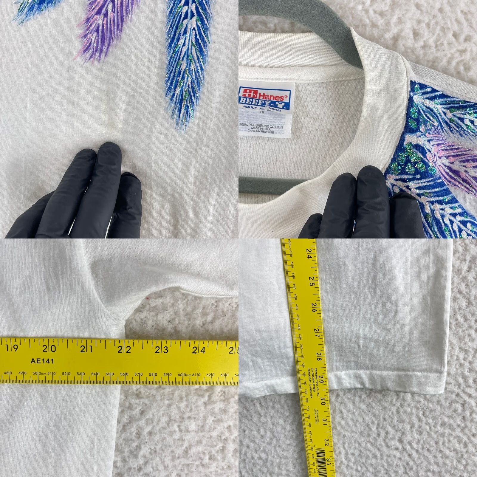 Hanes Hanes Beefy Vintage Single Stitch T-Shirt Women XL White Cotton United States Made in USA Size XL / US 12-14 / IT 48-50 - 8 Thumbnail