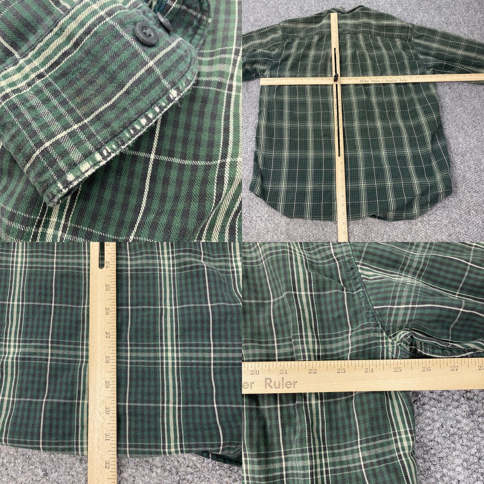 Vintage Cabela's Outfitter Series Flannel Shirt Green Plaid Long Sleeve Big & Tall XLT Men Size US XL / EU 56 / 4 - 8 Thumbnail