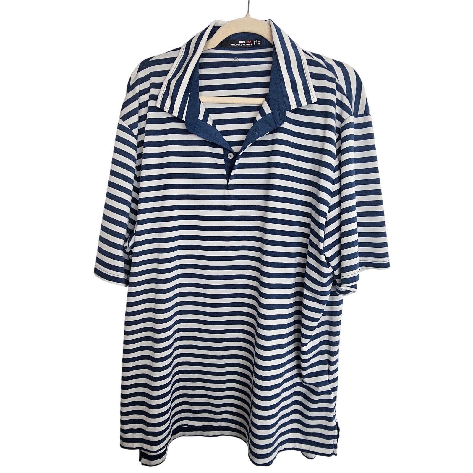 RLX Ralph Lauren Ralph Lauren RLX Striped Golf Polo Shirt XXL Active Athletic Size US XL / EU 56 / 4 - 1 Thumbnail