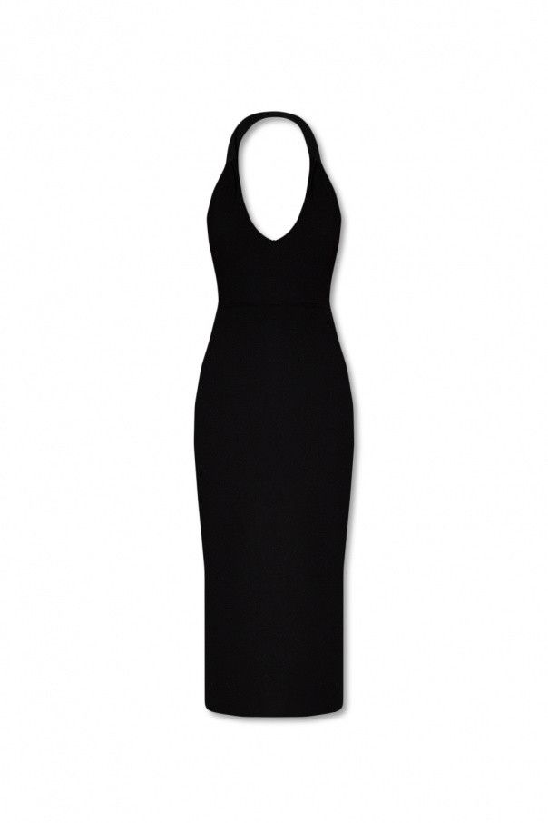 o1b1hav111124 Long Backless Dress in Wool in Black