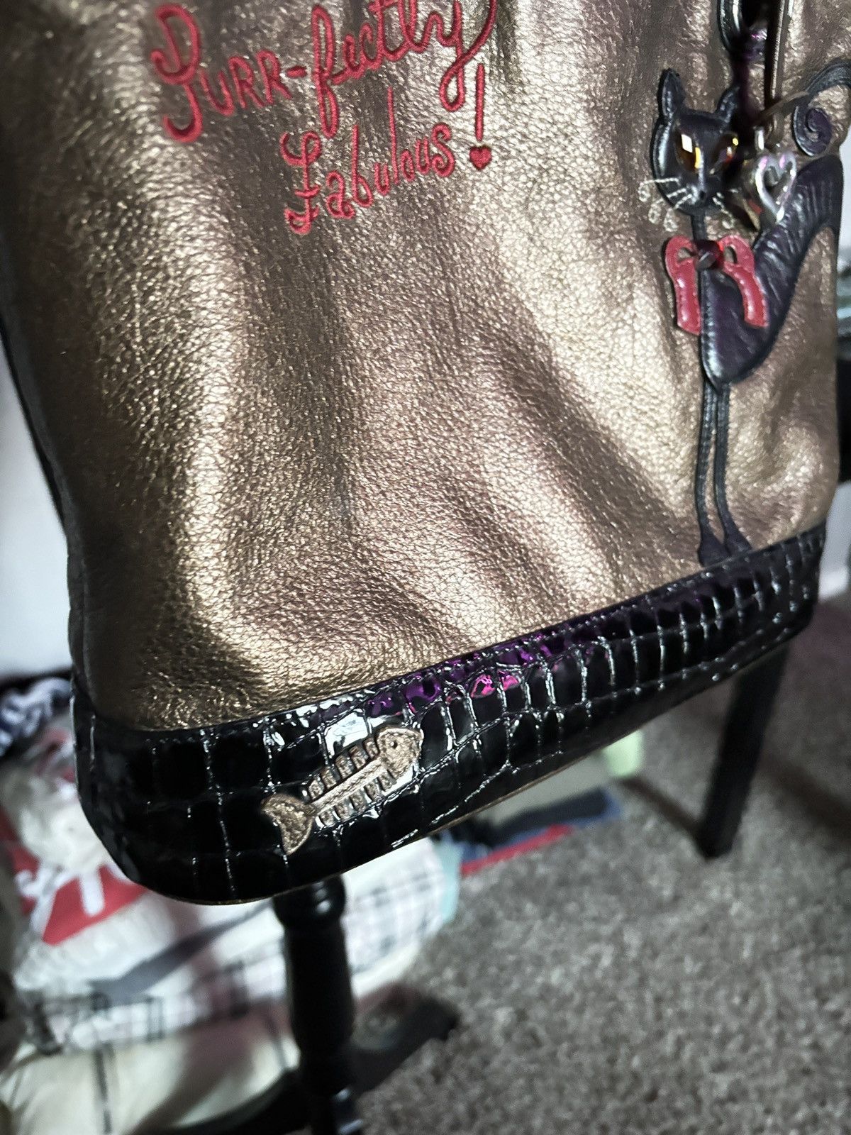Brighton Brighton Cat Embroidered Tote Shoulder Bag Size ONE SIZE - 3 Thumbnail