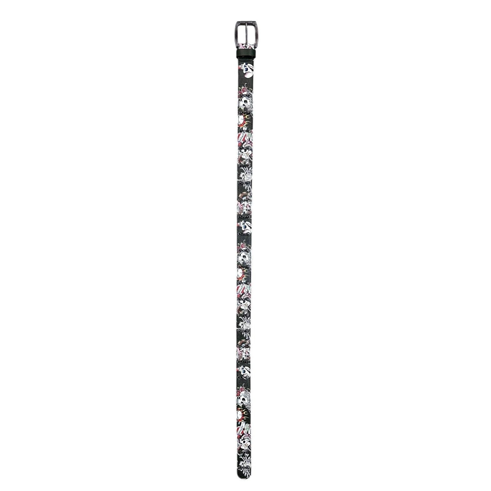 Ed Hardy Ed Hardy Men's Skull Tattoo Olive Belt With Chains Size 36 - 6 Thumbnail