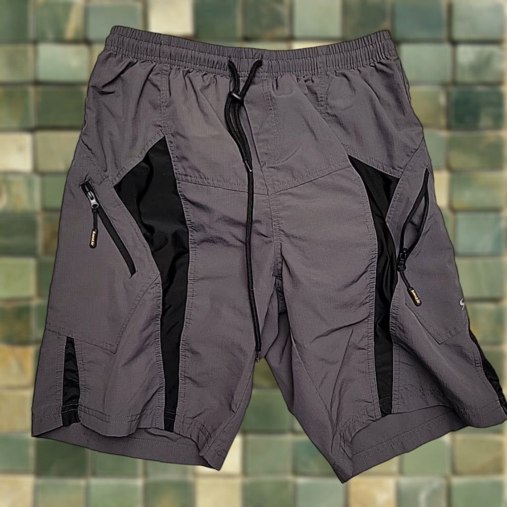 Vintage Santic Shorts Mens L Gray Padded Cargo Mountain Bike Cycling Outdoor Gorp Size US 33 - 1 Thumbnail