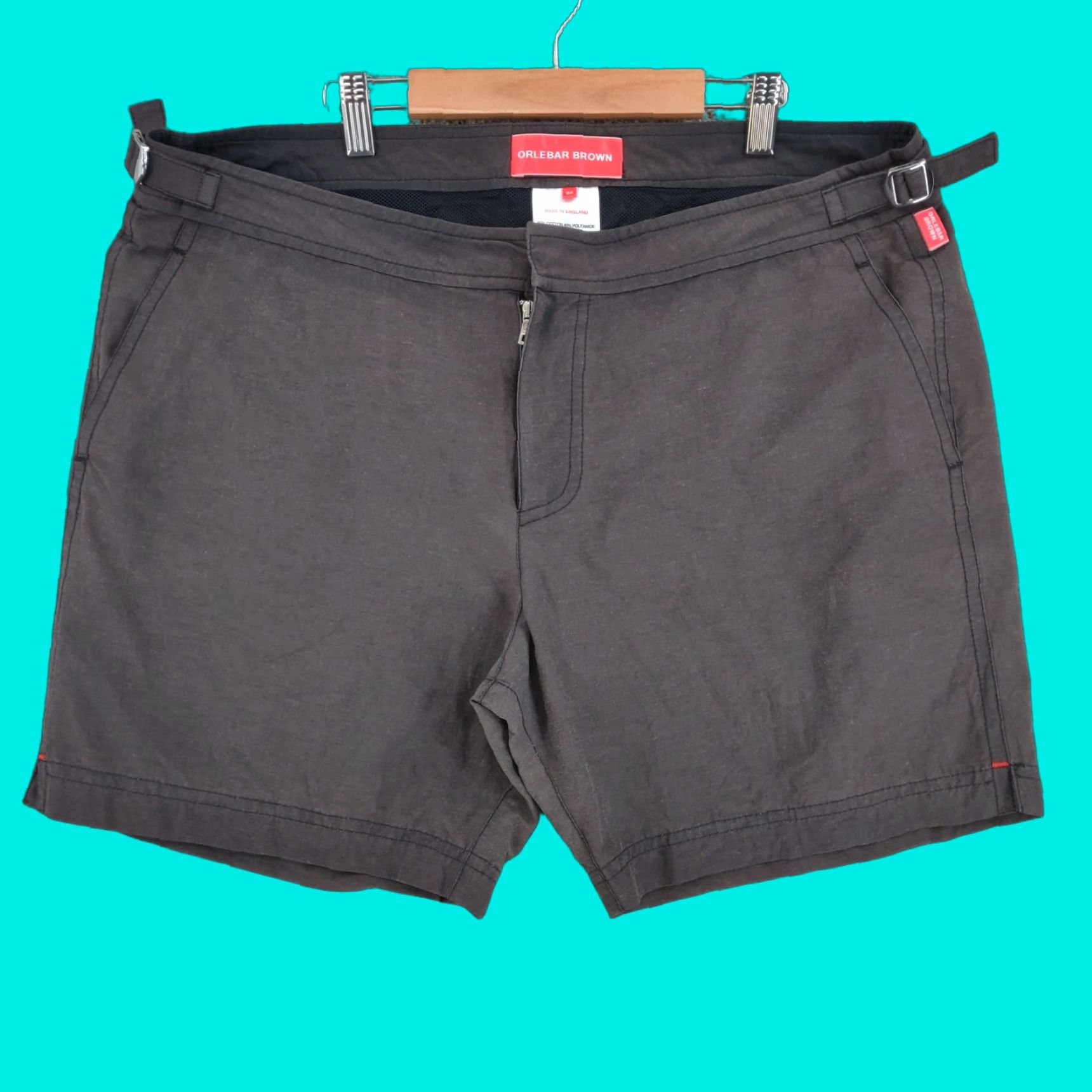 Orlebar Brown Orlebar Brown Mens Bermuda Shorts 38 Brown Cotton Polyamide Adjustable Waist Pocket Logo Button Size US 38 / EU 54 - 1 Thumbnail