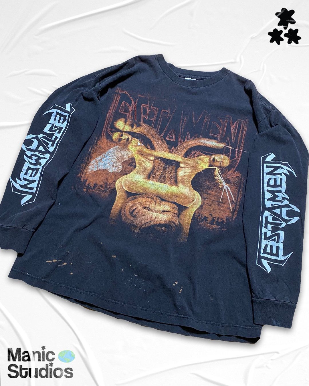 image of Band Tees x Vintage 1999 Vintage Testament The Gathering Long Sleeve Tshirt in Black (Size XL)