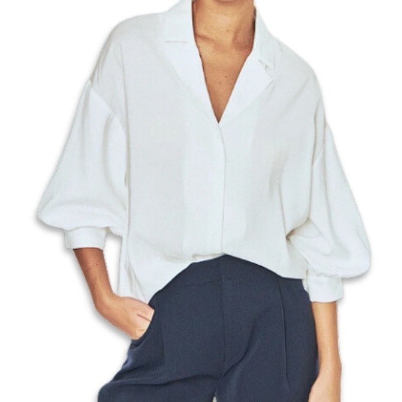 Other Endless Rose Blouse Oversized Fit Button Down White XS NWOT Size XS / US 0-2 / IT 36-38 - 1 Thumbnail