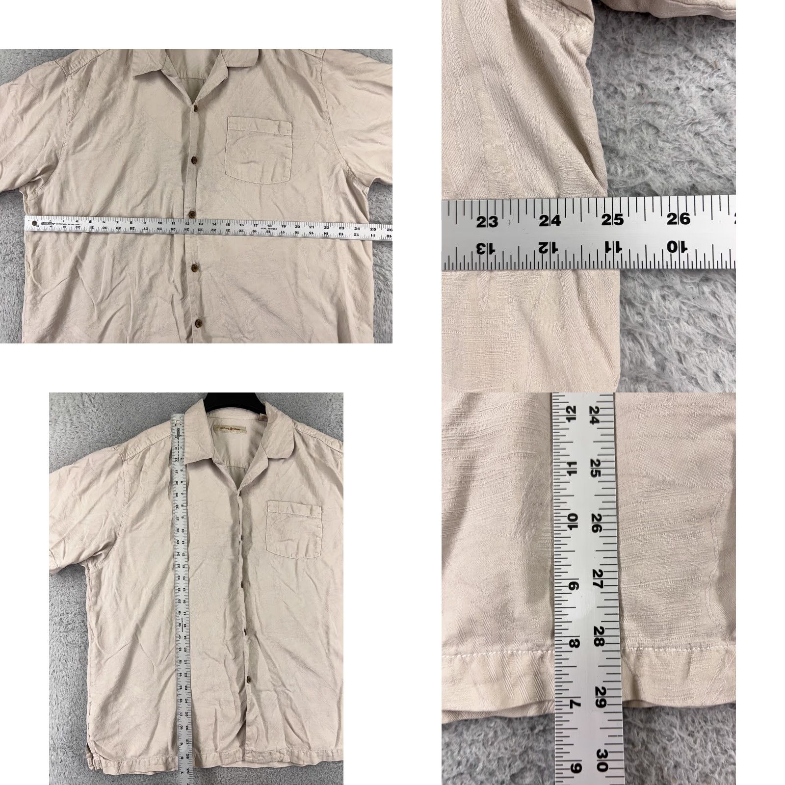 Tommy Bahama Tommy Bahama Shirt Men XL Beige Floral 100% Silk Button Up Camp Aloha Beach Vacation Resort Shirt Mens Silk Button-Up Size US XL / EU 56 / 4 - 8 Thumbnail