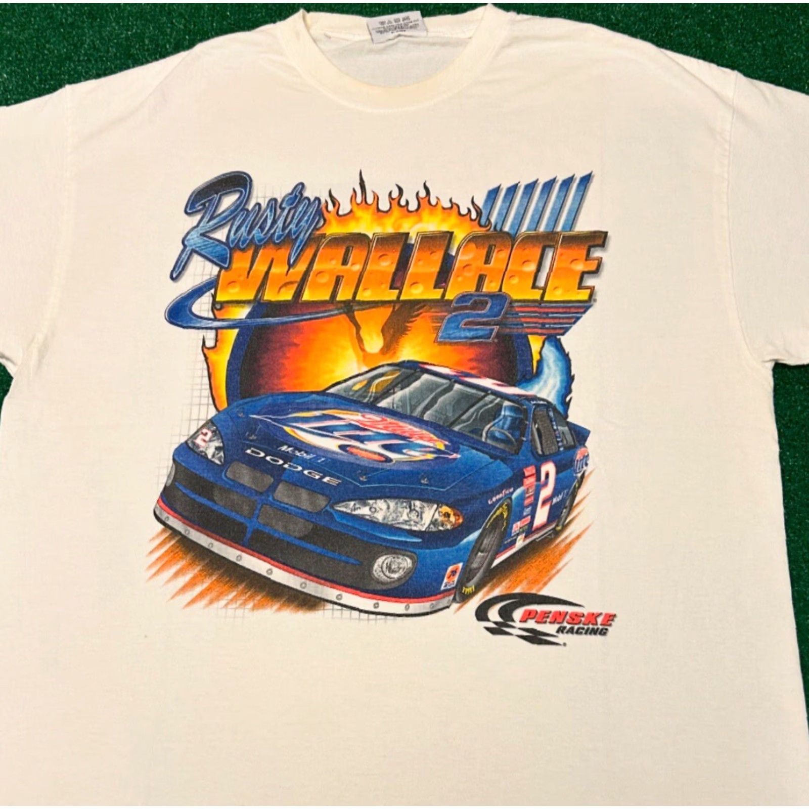 Vintage VINTAGE NASCAR Rusty Wallace Fire & Ice Flames Double Sided VTG Shirt Mens L Size US L / EU 52-54 / 3 - 4 Thumbnail