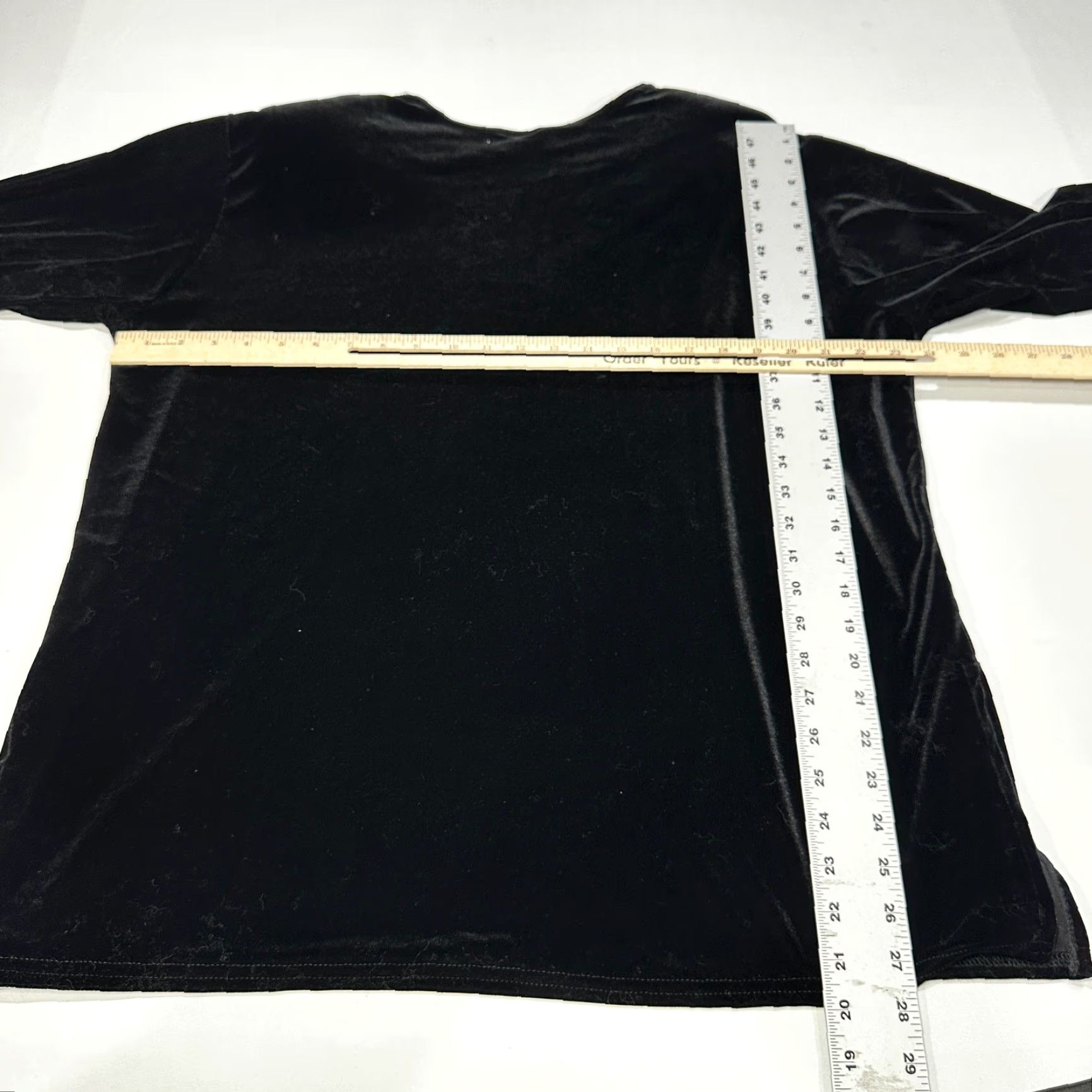 Vintage VINTAGE YETTS Blouse Tunic Velvet Black Long Sleeve Crew Neck Pullover Women L Velv et? Size L / US 10 / IT 46 - 4 Thumbnail