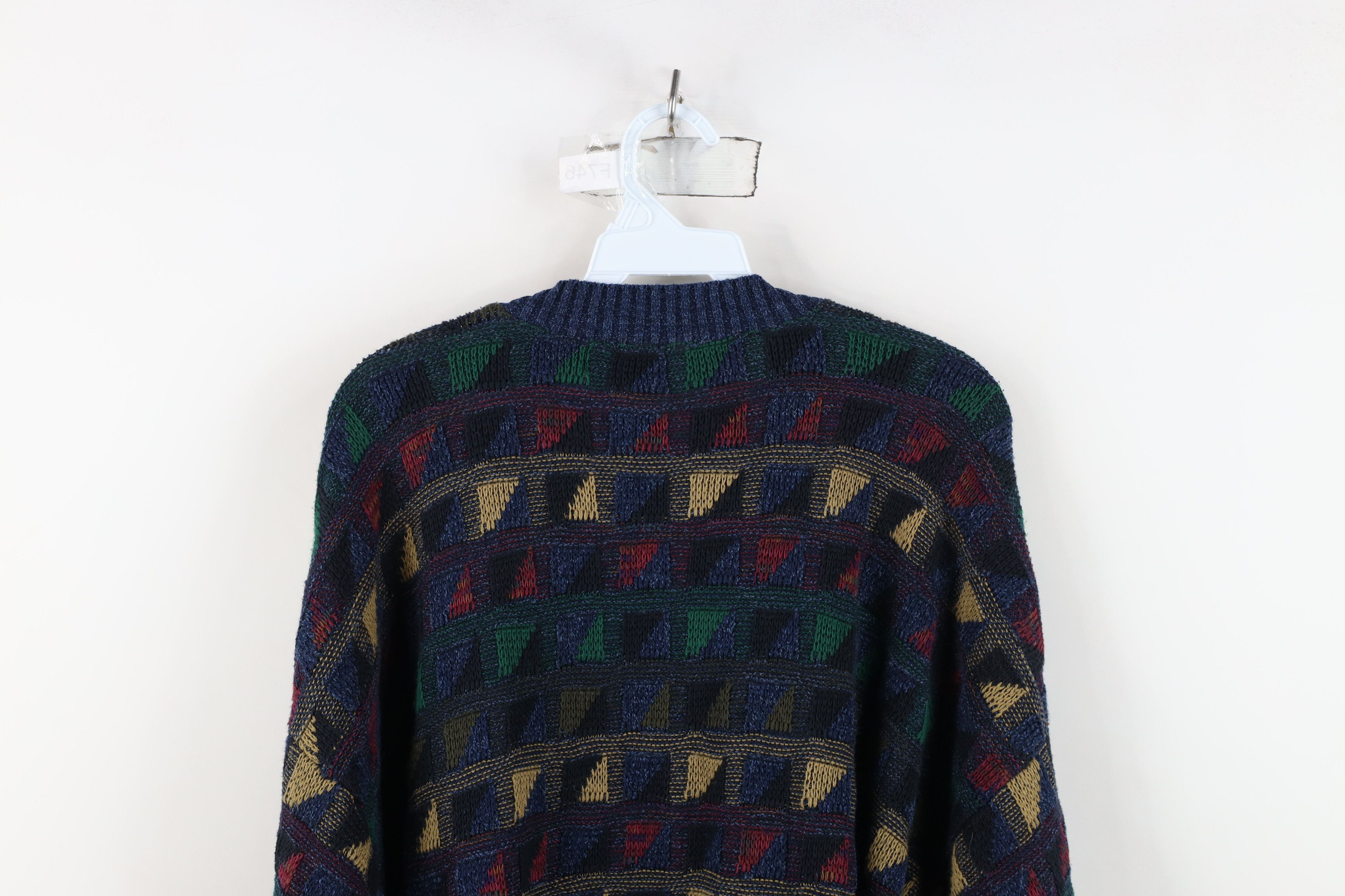 Vintage Vintage 90s Streetwear Rainbow Checkered Knit Sweater USA Size US L / EU 52-54 / 3 - 12 Thumbnail