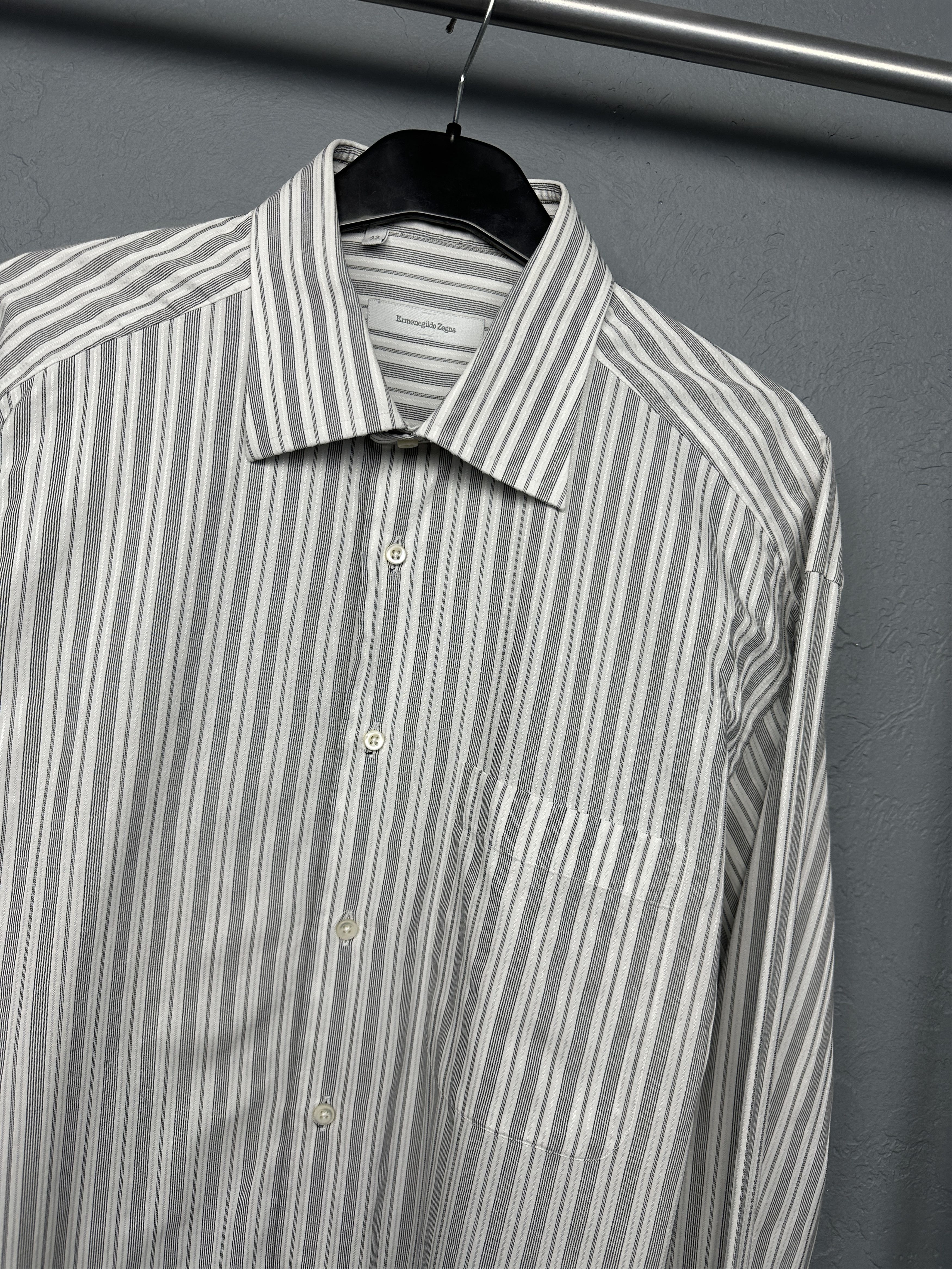 Ermenegildo Zegna Ermenegildo Zegna Mens Long Sleeve Shirt Size US XL / EU 56 / 4 - 2 Thumbnail