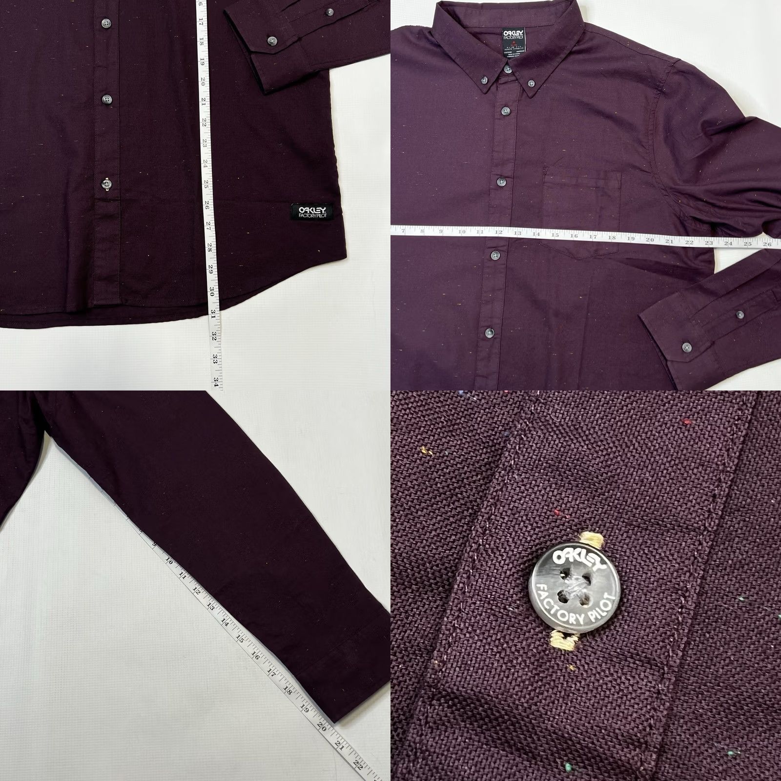 Oakley VINTAGE Oakley Shirt Mens XL Purple Paint Splatter Button-Down Long Sleeve New Size US XL / EU 56 / 4 - 8 Thumbnail