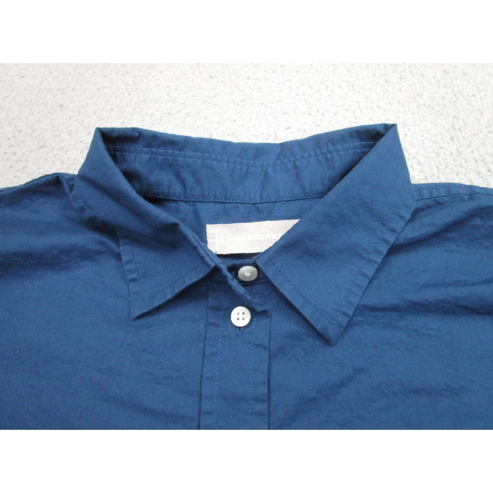 Everlane Everlane Shirt Womens 10 Blue 100% Cotton Button Front Oversized Tunic Top Size L / US 10 / IT 46 - 5 Thumbnail
