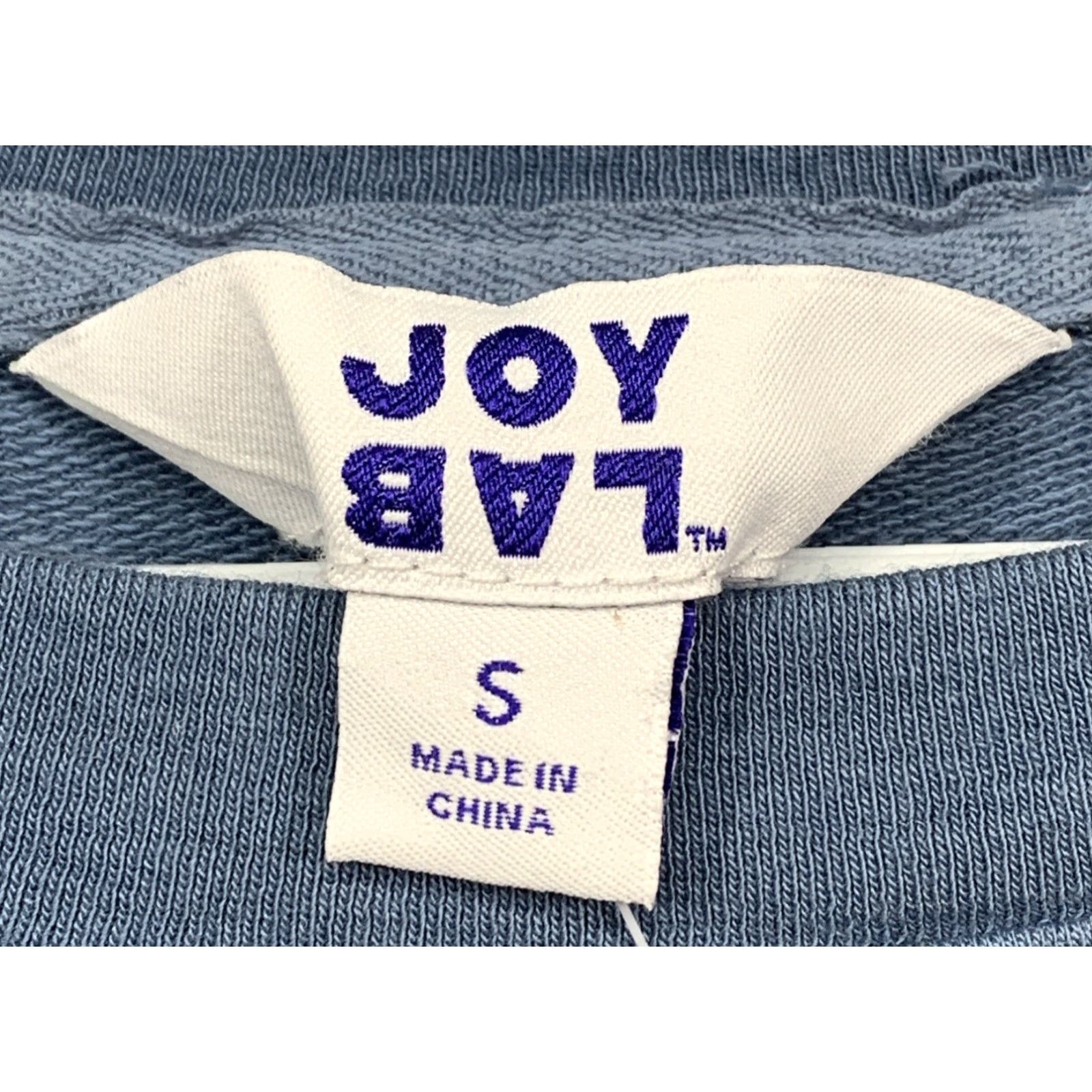 Vintage Joy Lab Women's Cropped Sweatshirt Blue & Cream Logo Activewear Small NWT Shirts? Size S / US 4 / IT 40 - 4 Thumbnail