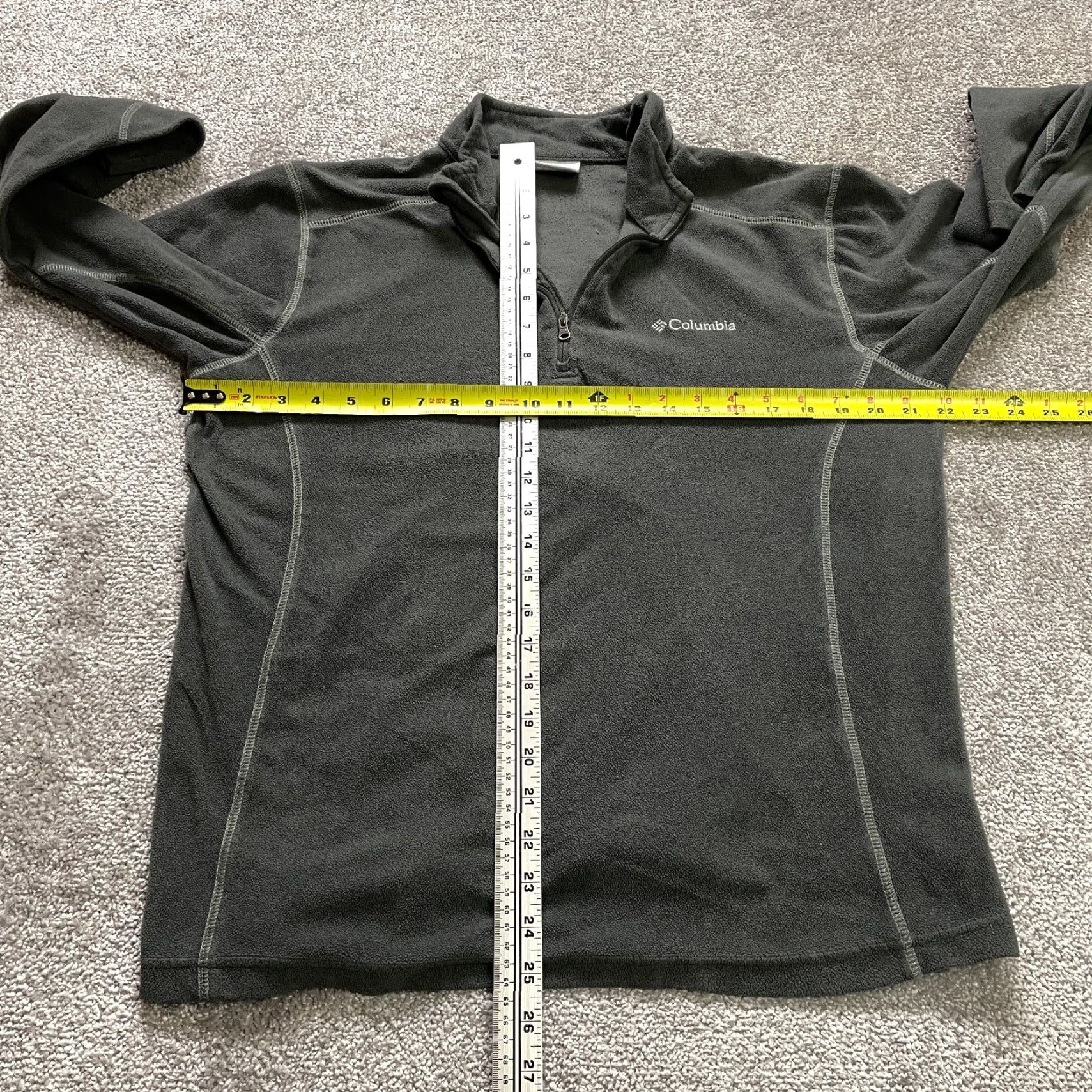 Columbia Jacket Adult Medium Gray 1/4 Zip Fleece Outdoor Mens Hiking Camp Shirt?