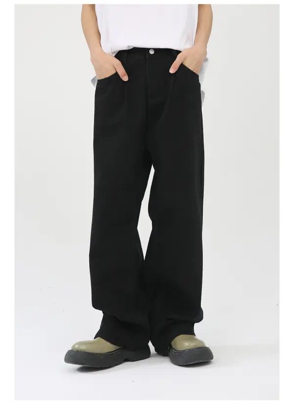 Designer Minami x Risa Black solid loose wide-leg straight trousers Size US 34 / EU 50 - 3 Thumbnail