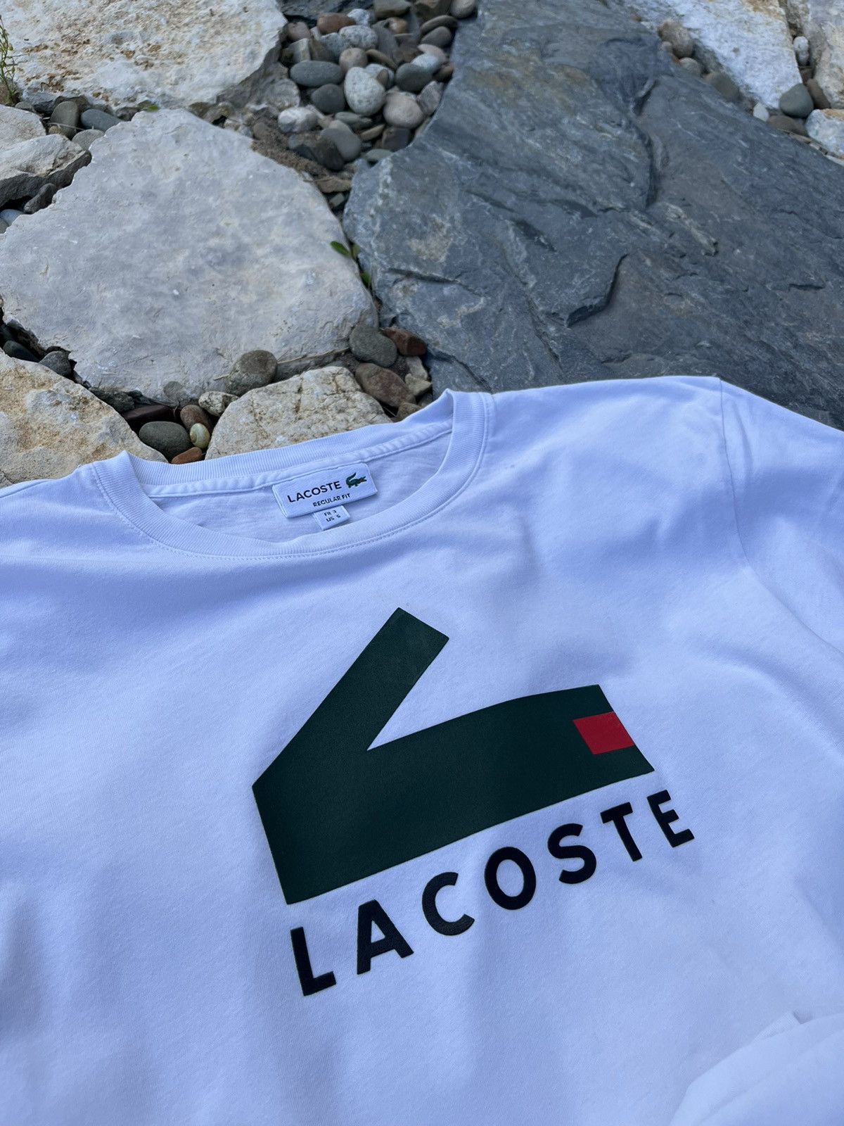 Lacoste × Vintage Vintage Lacoste funny block big logo y2k pixel tee t-shirt Size US S / EU 44-46 / 1 - 15 Thumbnail