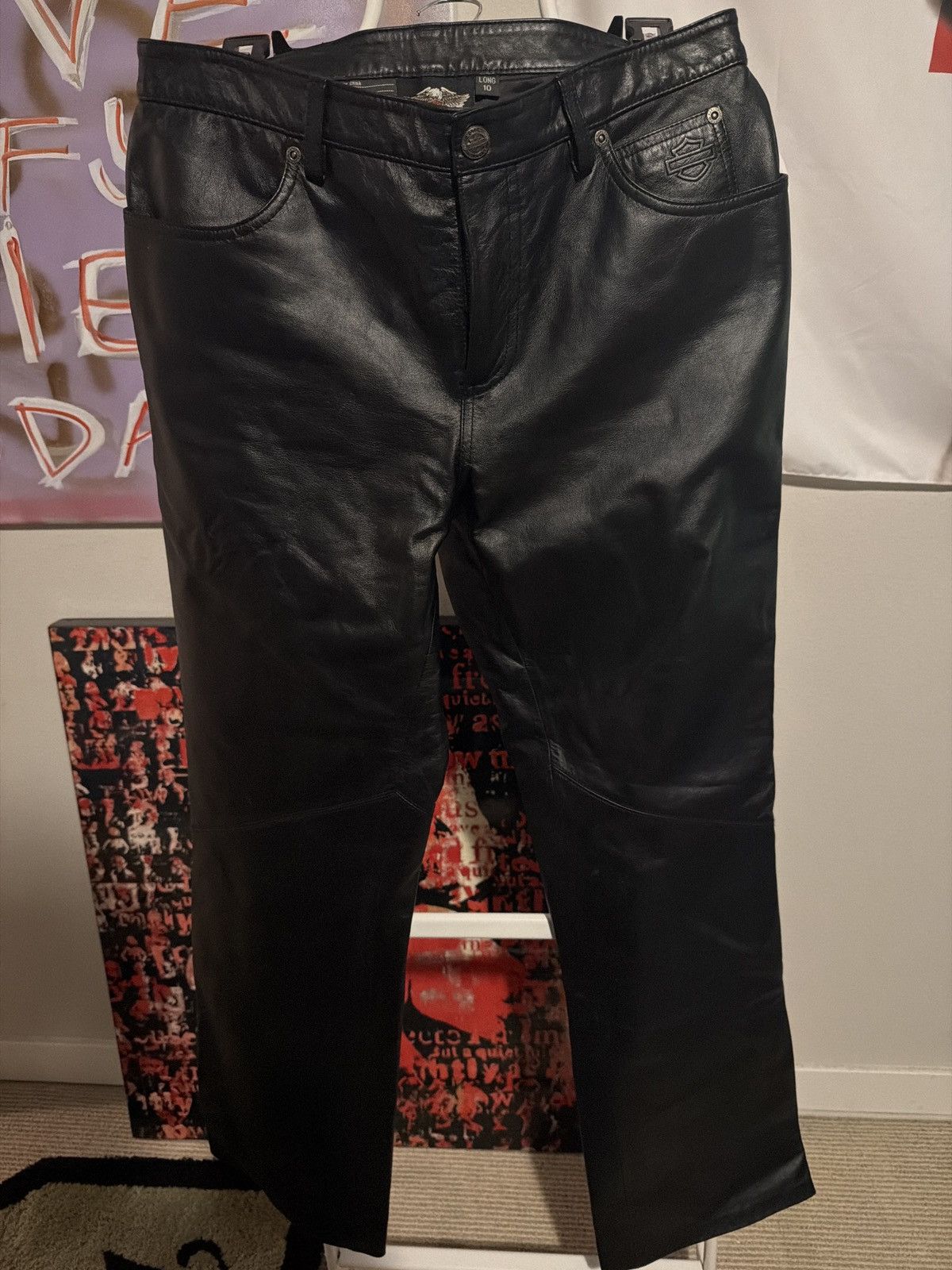 Harley Davidson Harley Davidson Leather Pants 10 Long Size 32" / US 10 / IT 46 - 1 Thumbnail