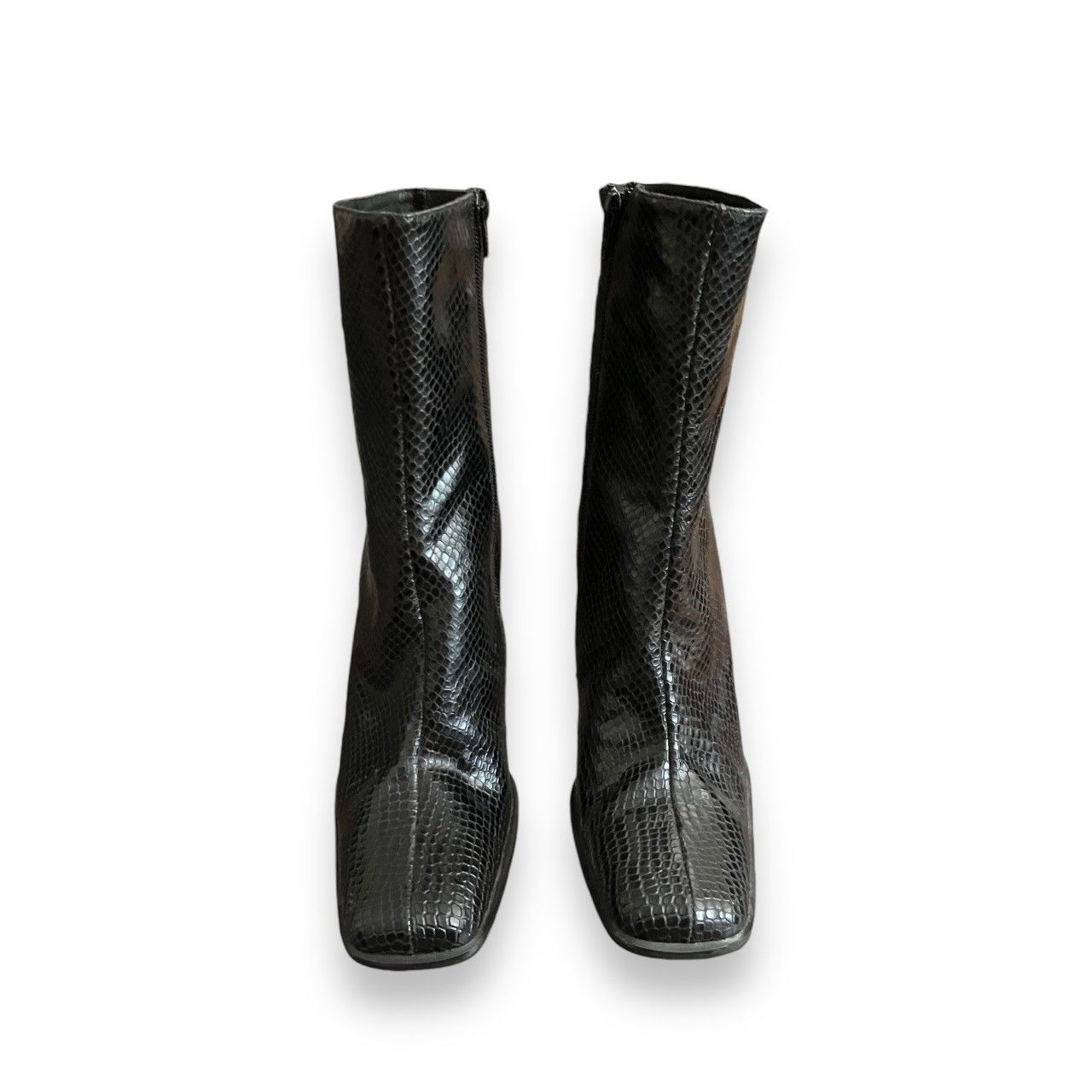 Buffalo London × Vintage 0s Vintage BUFFALO London Leather Boots Square Toe Size US 8.5 / IT 38.5 - 4 Thumbnail