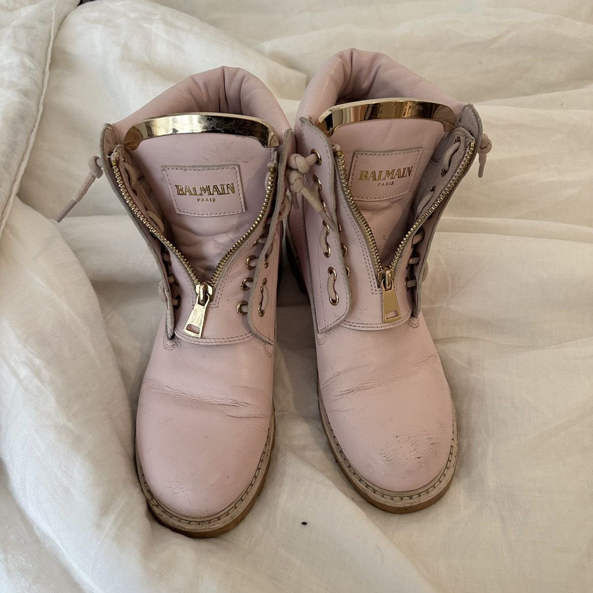 Balmain Balmain pastel pink 'timbs' Size US 8 / IT 38 - 1 Thumbnail