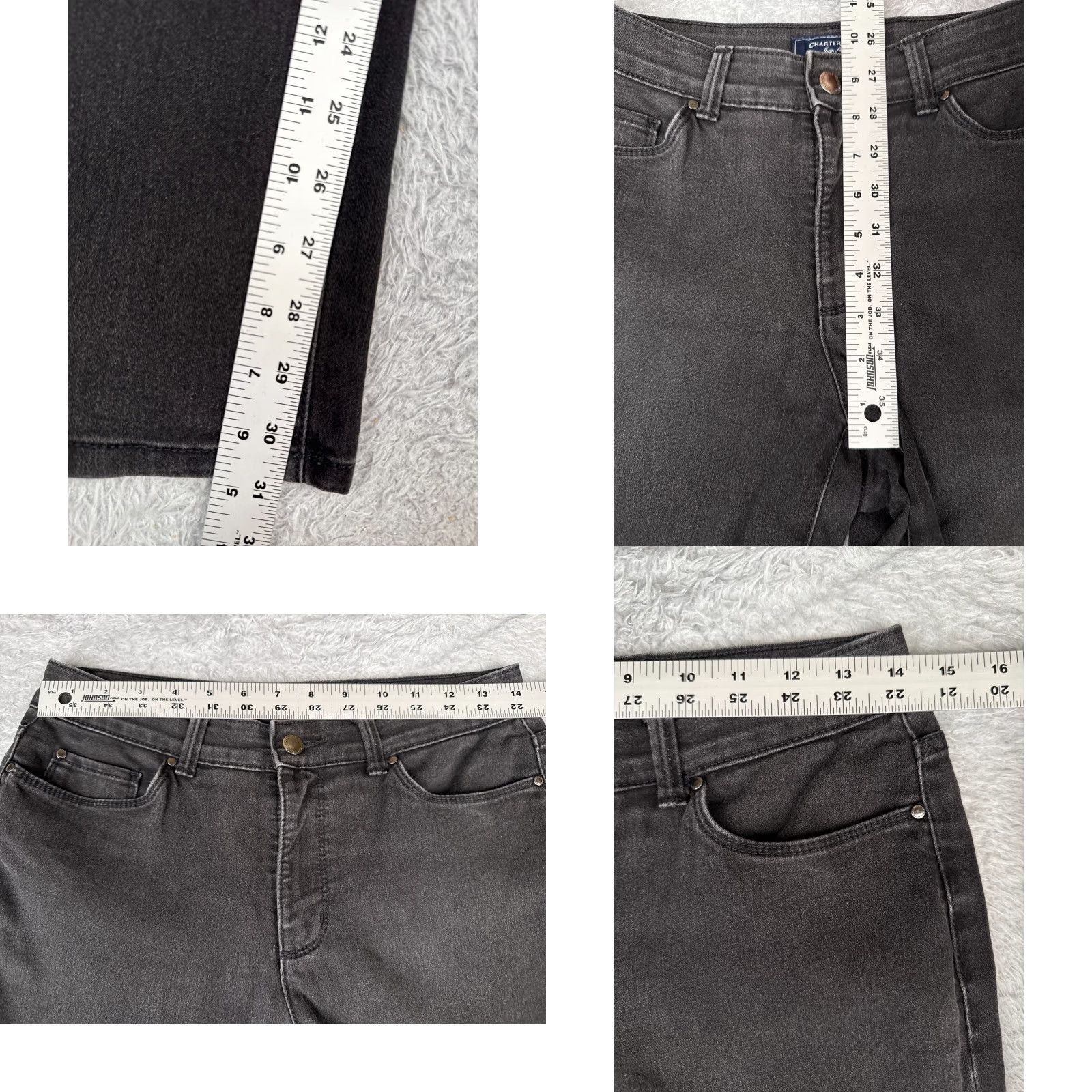 Charter Club Charter Club Jeans Womens 4 Black Denim Lexington Straight Leg Mid Rise 28x31 Size 27" / US 4 / IT 40 - 8 Thumbnail