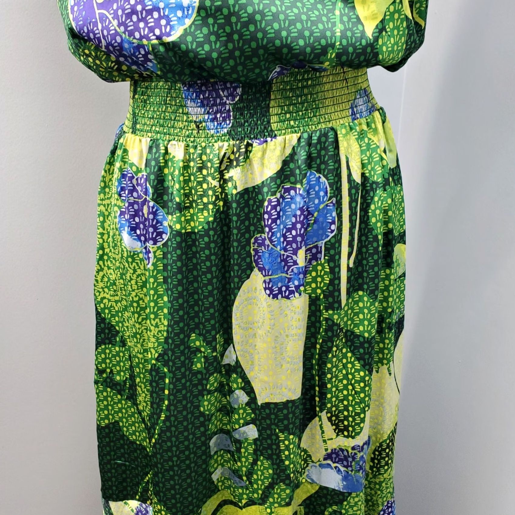 White House Black Market White House Black Market Maxi Dress Womens Size 6 Multicolor Floral Smocked Waist V Neck Sleeveless 100% Polyester Size M / US 6-8 / IT 42-44 - 6 Thumbnail