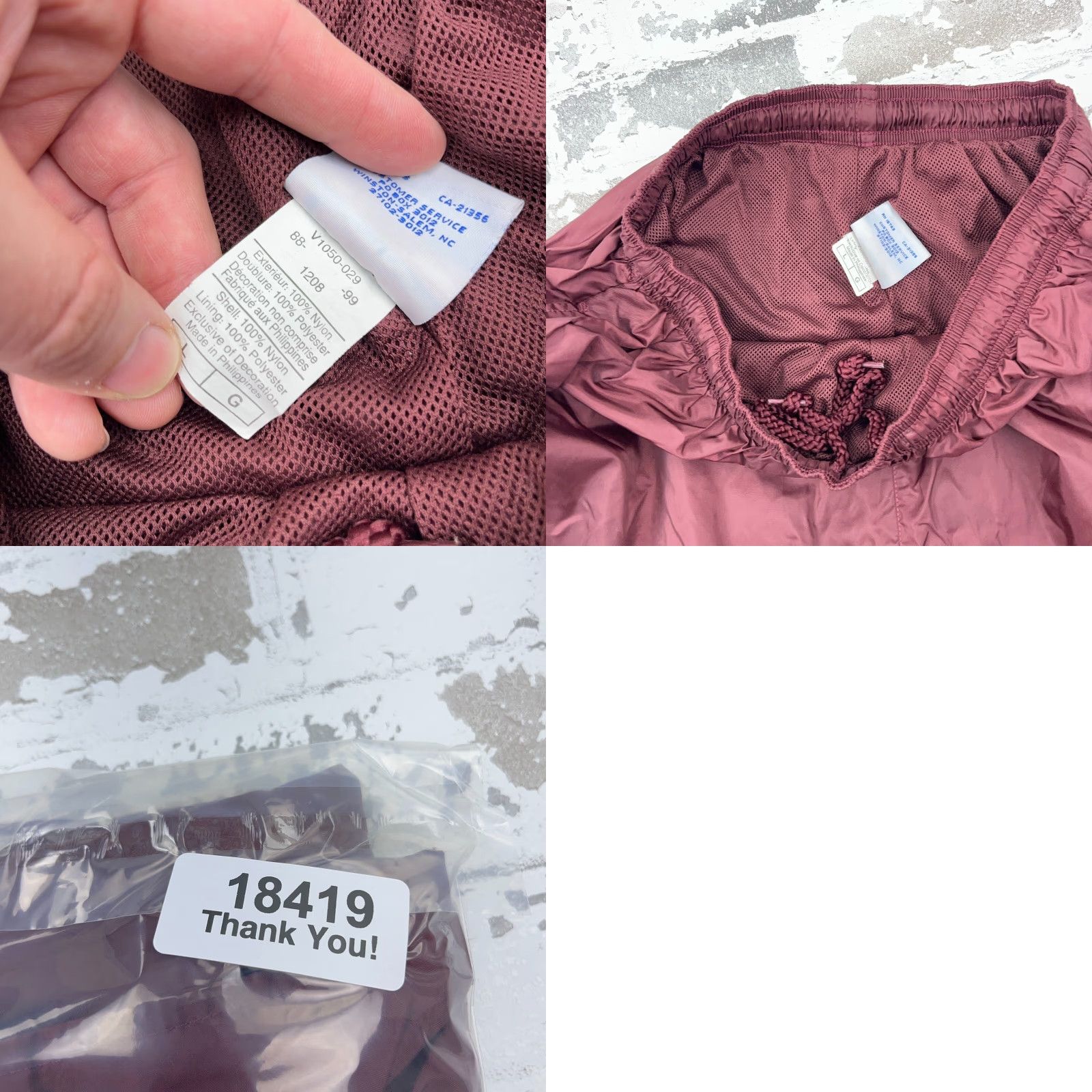 Champion VINTAGE Champion Pants Women Large Maroon Windbreaker Track Suit Joggers Y2K Size 36" / US 14 / IT 50 - 9 Thumbnail