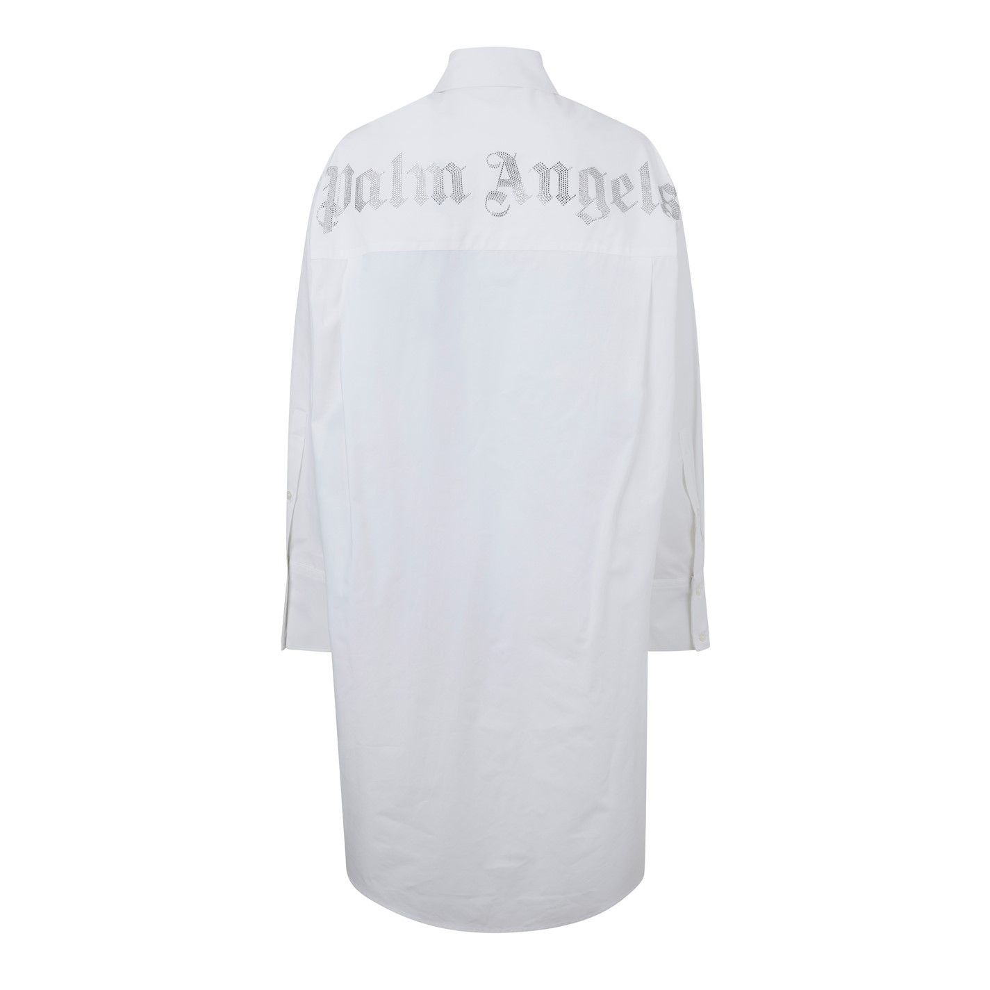 Palm Angels o1g2r1mq0425 Rhinestone Shirt Dress in White Size XXS / US 00 / IT 34 - 2 Thumbnail