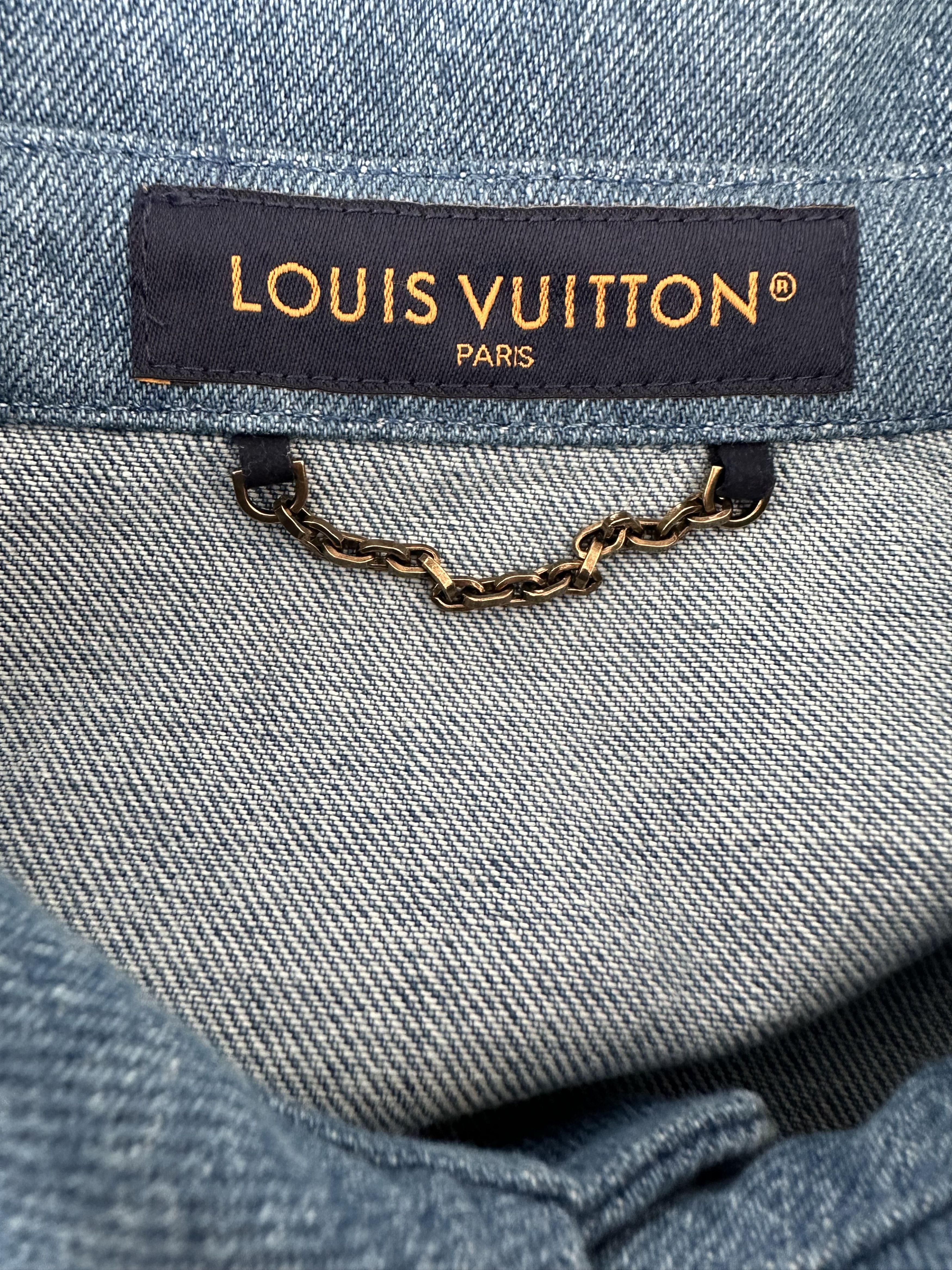 Louis Vuitton Louis Vuitton Blue Monogram Patchwork Denim Polo Shirt Size US XXL / EU 58 / 5 - 3 Thumbnail