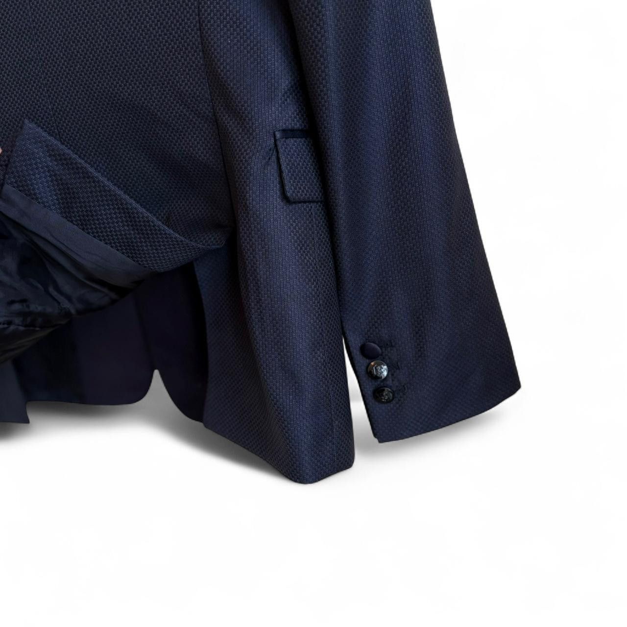 The Kooples $795 The Kooples navy textured wool fitted tuxedo jacket 40 Size 38R - 3 Thumbnail