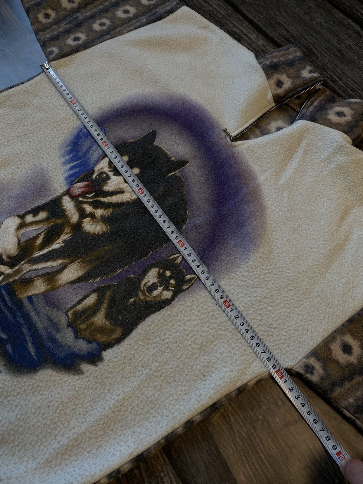 Japanese Brand × Vintage 🔥ANIMAL PRINT WOLF FLEECE 1/3 zip sweatshirt y2k Size US M / EU 48-50 / 2 - 5 Thumbnail
