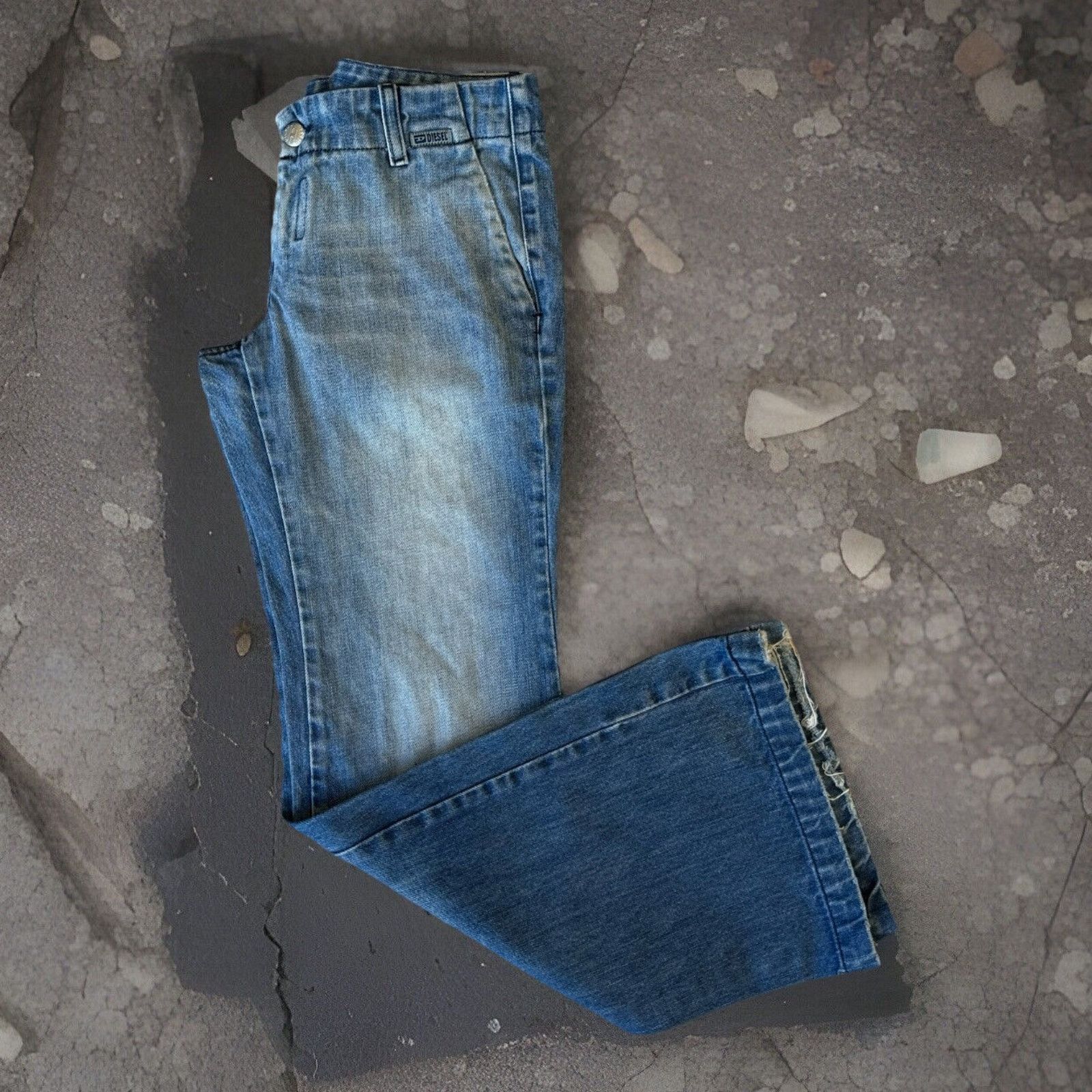 Diesel × Vintage Diesel Flare Jeans Women's 28 Blue Y2K Glam Boho Party Size 28" / US 6 / IT 42 - 1 Thumbnail